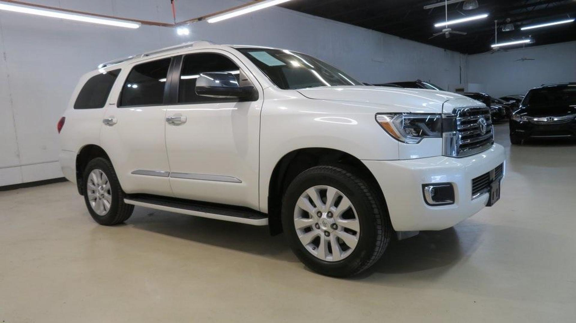 2020 Blizzard Pearl /Sand Beige Toyota Sequoia Platinum (5TDDY5G14LS) with an 5.7L V8 engine, Automatic transmission, located at 15300 Midway Rd., Addison, TX, 75001, (972) 702-0011, 32.958321, -96.838074 - HOME OF THE NO HAGGLE PRICE - WHOLESALE PRICES TO THE PUBLIC!! 4WD, Bluetooth, Hands Free Connectivity, Navigation, Premium Audio, 3rd Row Seat, Backup Camera, Heated Seats, Leather Seats, Sunroof / Moonroof, Power Liftgate, Sequoia Platinum, 4D Sport Utility, 5.7L V8, 6-Speed Automatic, 4WD, White, - Photo#6