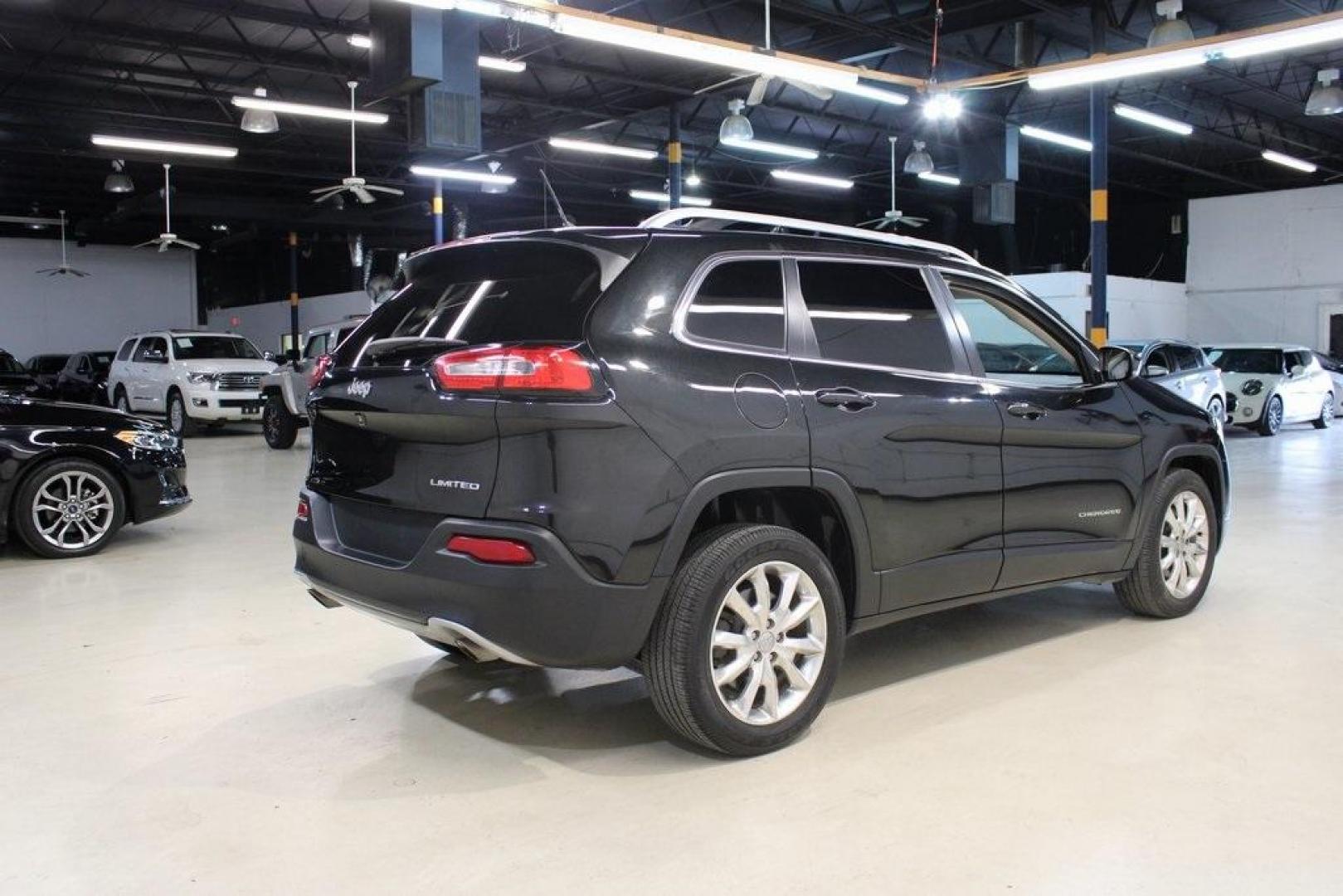 2014 Brilliant Black Crystal Pearlcoat /Black Jeep Cherokee Limited (1C4PJLDS4EW) with an 3.2L V6 engine, Automatic transmission, located at 15300 Midway Rd., Addison, TX, 75001, (972) 702-0011, 32.958321, -96.838074 - HOME OF THE NO HAGGLE PRICE - WHOLESALE PRICES TO THE PUBLIC!! Cherokee Limited, 4D Sport Utility, 3.2L V6, 9-Speed 948TE Automatic, FWD, Brilliant Black Crystal Pearlcoat, Black Leather.<br><br>Brilliant Black Crystal Pearlcoat 2014 Jeep Cherokee Limited<br><br>19/28 City/Highway MPG<br><br>Awards: - Photo#2