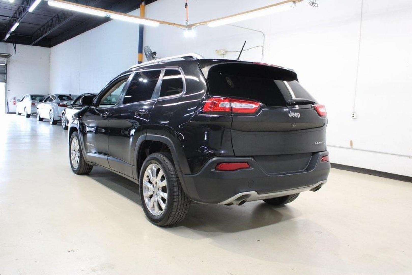 2014 Brilliant Black Crystal Pearlcoat /Black Jeep Cherokee Limited (1C4PJLDS4EW) with an 3.2L V6 engine, Automatic transmission, located at 15300 Midway Rd., Addison, TX, 75001, (972) 702-0011, 32.958321, -96.838074 - HOME OF THE NO HAGGLE PRICE - WHOLESALE PRICES TO THE PUBLIC!! Cherokee Limited, 4D Sport Utility, 3.2L V6, 9-Speed 948TE Automatic, FWD, Brilliant Black Crystal Pearlcoat, Black Leather.<br><br>Brilliant Black Crystal Pearlcoat 2014 Jeep Cherokee Limited<br><br>19/28 City/Highway MPG<br><br>Awards: - Photo#3