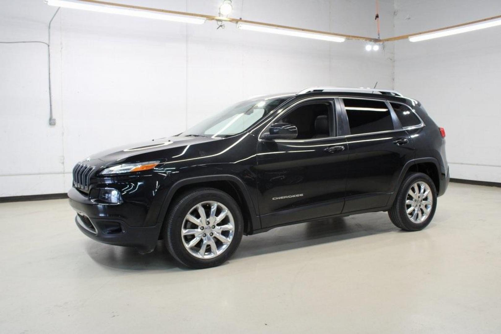 2014 Brilliant Black Crystal Pearlcoat /Black Jeep Cherokee Limited (1C4PJLDS4EW) with an 3.2L V6 engine, Automatic transmission, located at 15300 Midway Rd., Addison, TX, 75001, (972) 702-0011, 32.958321, -96.838074 - HOME OF THE NO HAGGLE PRICE - WHOLESALE PRICES TO THE PUBLIC!! Cherokee Limited, 4D Sport Utility, 3.2L V6, 9-Speed 948TE Automatic, FWD, Brilliant Black Crystal Pearlcoat, Black Leather.<br><br>Brilliant Black Crystal Pearlcoat 2014 Jeep Cherokee Limited<br><br>19/28 City/Highway MPG<br><br>Awards: - Photo#4