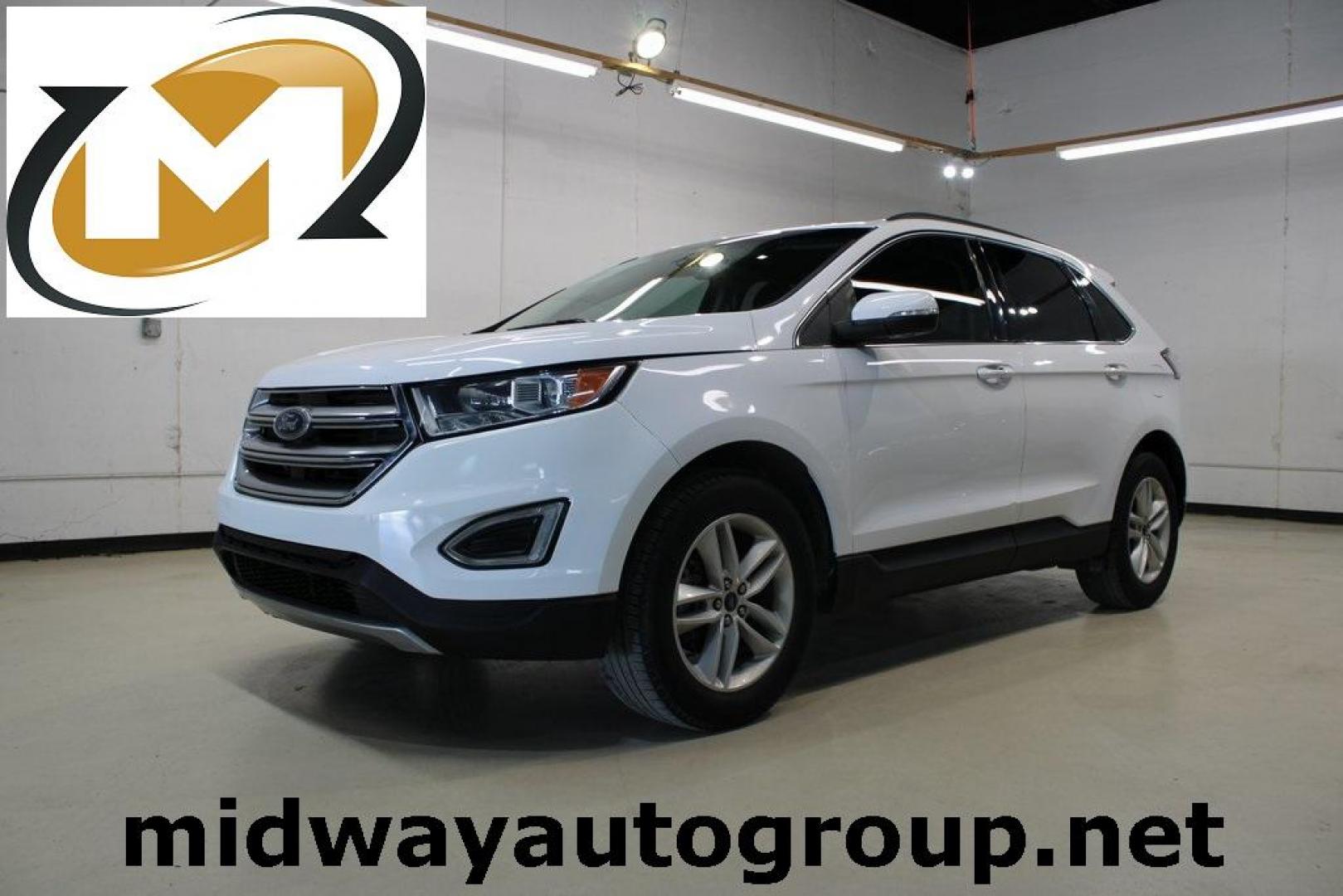 2017 Oxford White /Ebony Ford Edge SEL (2FMPK3J99HB) with an EcoBoost 2.0L I4 GTDi DOHC Turbocharged VCT engine, Automatic transmission, located at 15300 Midway Rd., Addison, TX, 75001, (972) 702-0011, 32.958321, -96.838074 - Photo#0