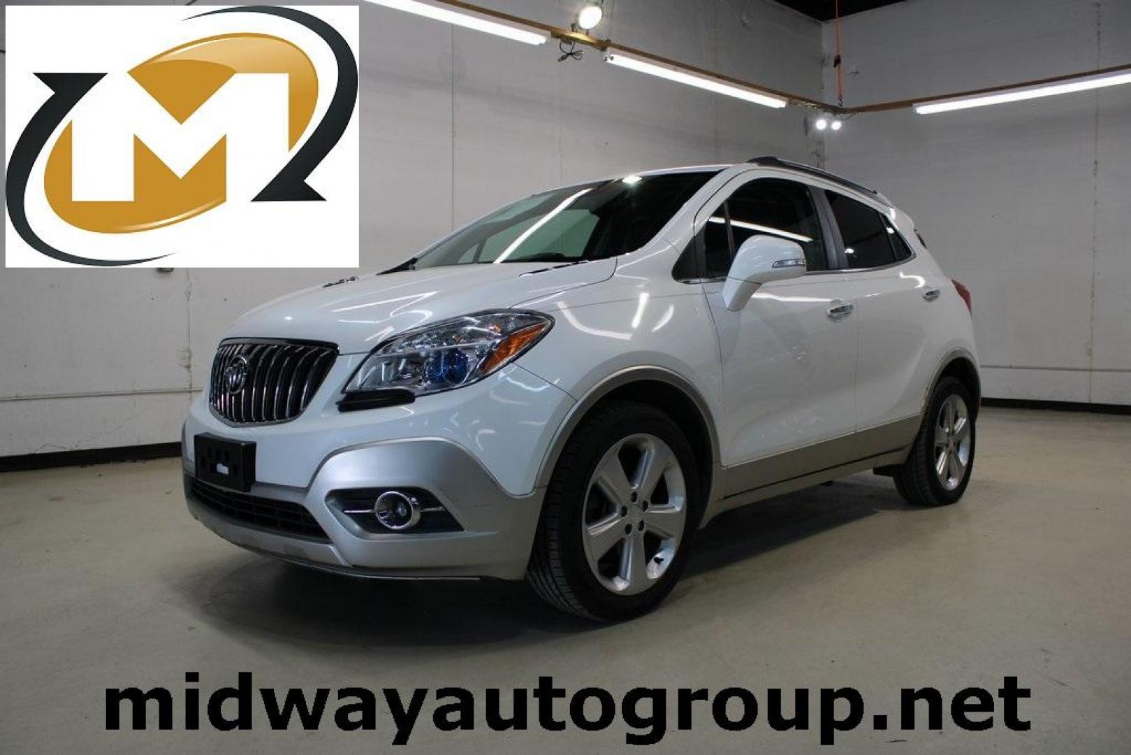 2015 White Pearl Tricoat /Titanium Buick Encore Convenience (KL4CJBSB5FB) with an ECOTEC 1.4L I4 SMPI DOHC Turbocharged VVT engine, Automatic transmission, located at 15300 Midway Rd., Addison, TX, 75001, (972) 702-0011, 32.958321, -96.838074 - Photo#0