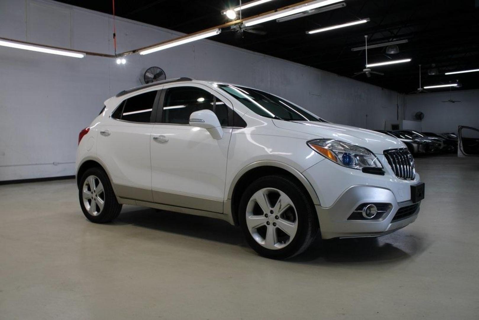 2015 White Pearl Tricoat /Titanium Buick Encore Convenience (KL4CJBSB5FB) with an ECOTEC 1.4L I4 SMPI DOHC Turbocharged VVT engine, Automatic transmission, located at 15300 Midway Rd., Addison, TX, 75001, (972) 702-0011, 32.958321, -96.838074 - Photo#6