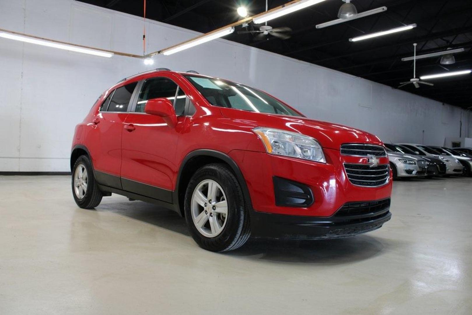 2015 Blaze Red /Jet Black Chevrolet Trax LT (KL7CJLSB1FB) with an ECOTEC 1.4L I4 SMPI DOHC Turbocharged VVT engine, Automatic transmission, located at 15300 Midway Rd., Addison, TX, 75001, (972) 702-0011, 32.958321, -96.838074 - Photo#1