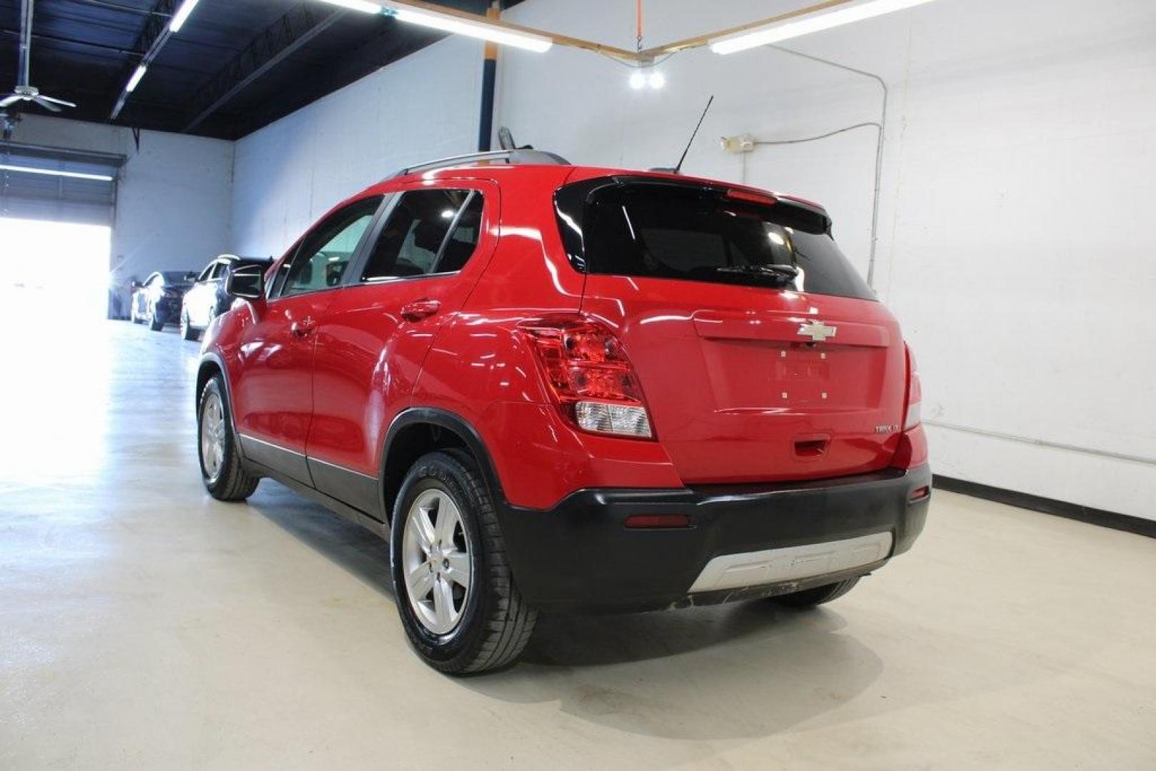 2015 Blaze Red /Jet Black Chevrolet Trax LT (KL7CJLSB1FB) with an ECOTEC 1.4L I4 SMPI DOHC Turbocharged VVT engine, Automatic transmission, located at 15300 Midway Rd., Addison, TX, 75001, (972) 702-0011, 32.958321, -96.838074 - Photo#3