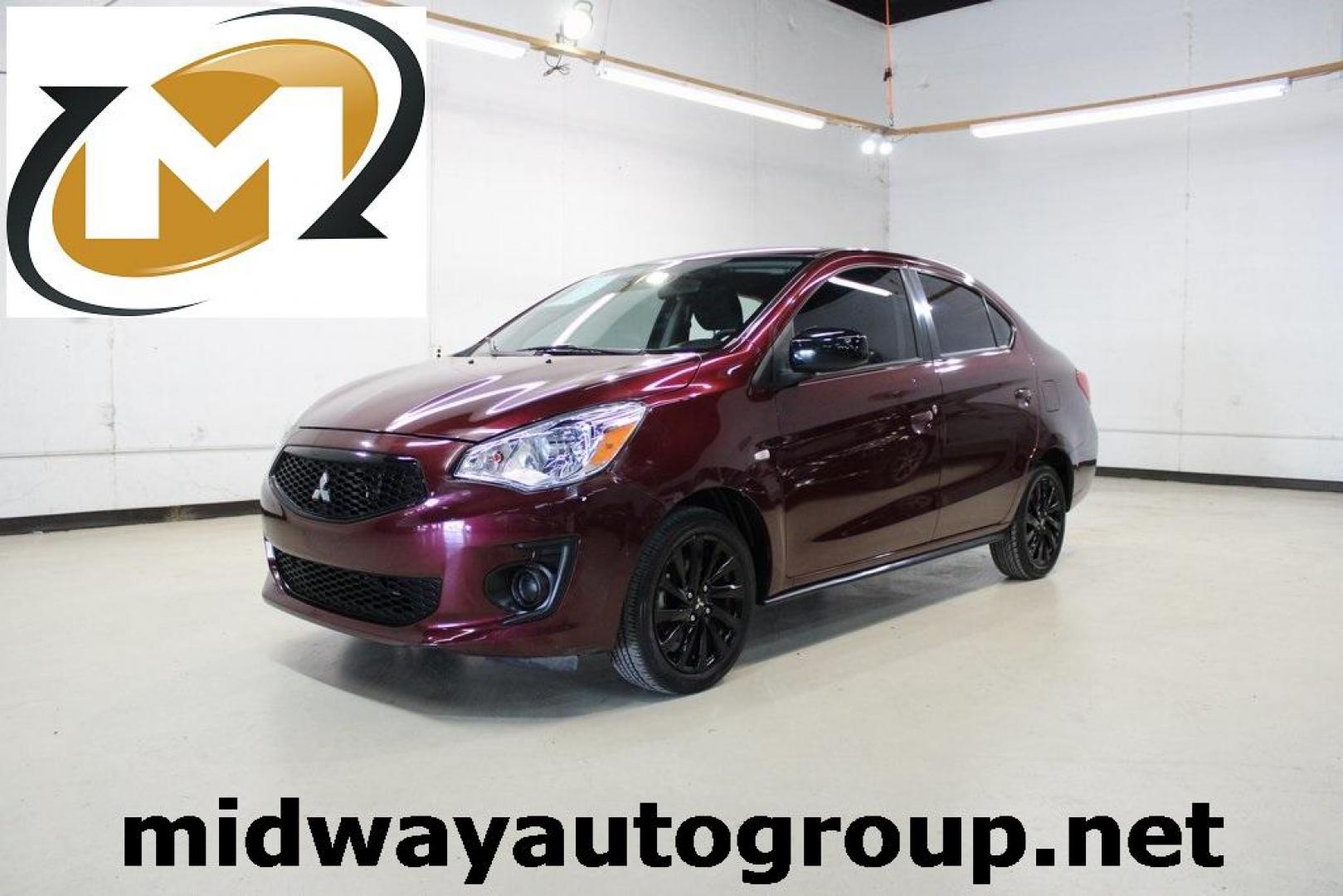 2020 Burgundy Mitsubishi Mirage G4 LE (ML32F4FJ7LH) with an 1.2L 3-Cylinder DOHC MIVEC engine, CVT transmission, located at 15300 Midway Rd., Addison, TX, 75001, (972) 702-0011, 32.958321, -96.838074 - Photo#0