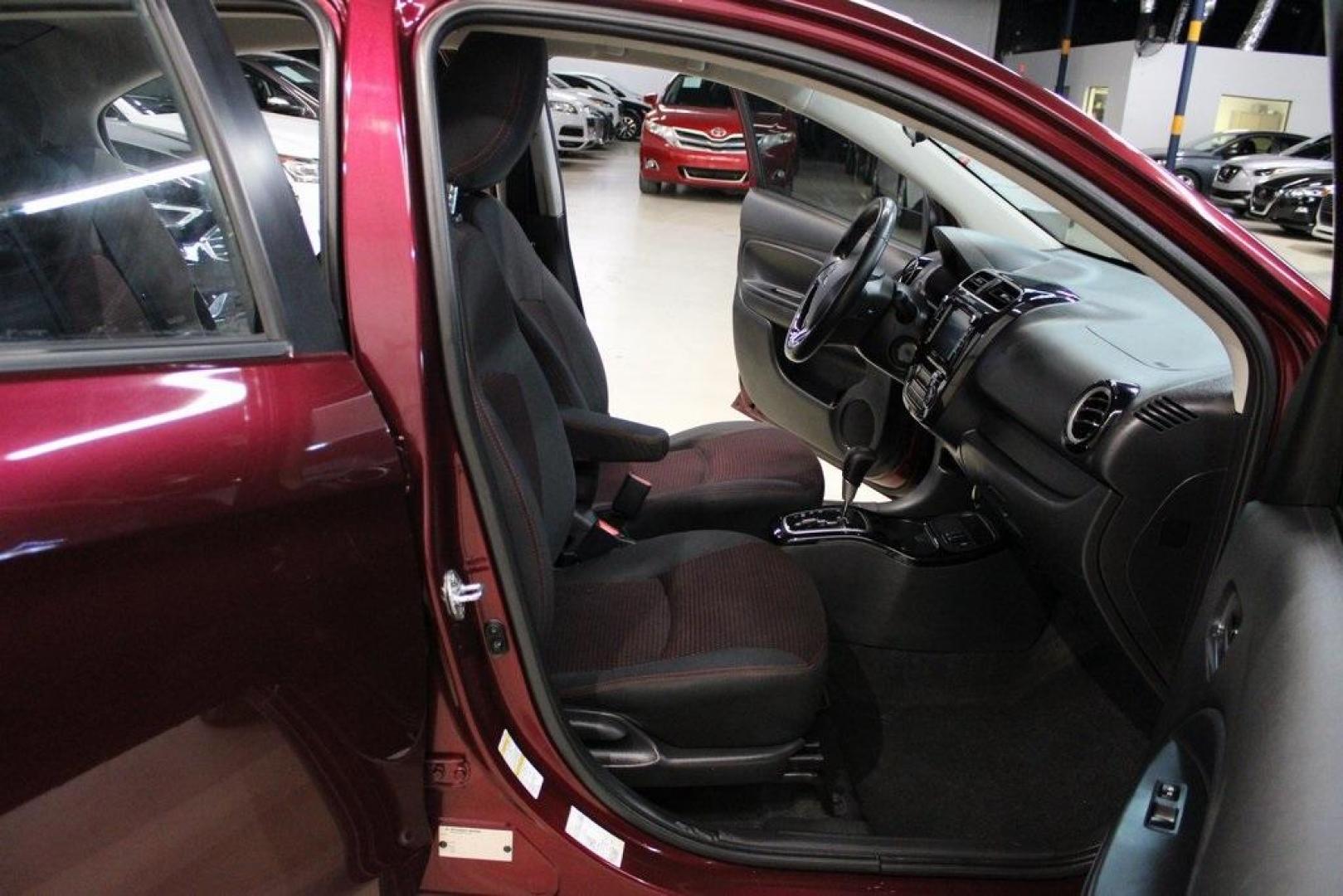 2020 Burgundy Mitsubishi Mirage G4 LE (ML32F4FJ7LH) with an 1.2L 3-Cylinder DOHC MIVEC engine, CVT transmission, located at 15300 Midway Rd., Addison, TX, 75001, (972) 702-0011, 32.958321, -96.838074 - Photo#12