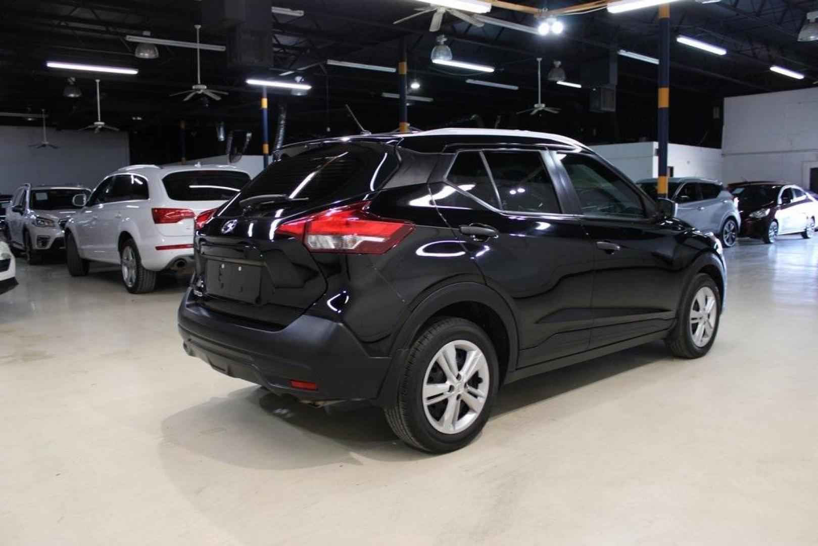 2019 Super Black /Charcoal Nissan Kicks S (3N1CP5CU4KL) with an 1.6L 4-Cylinder DOHC 16V engine, CVT transmission, located at 15300 Midway Rd., Addison, TX, 75001, (972) 702-0011, 32.958321, -96.838074 - Photo#2