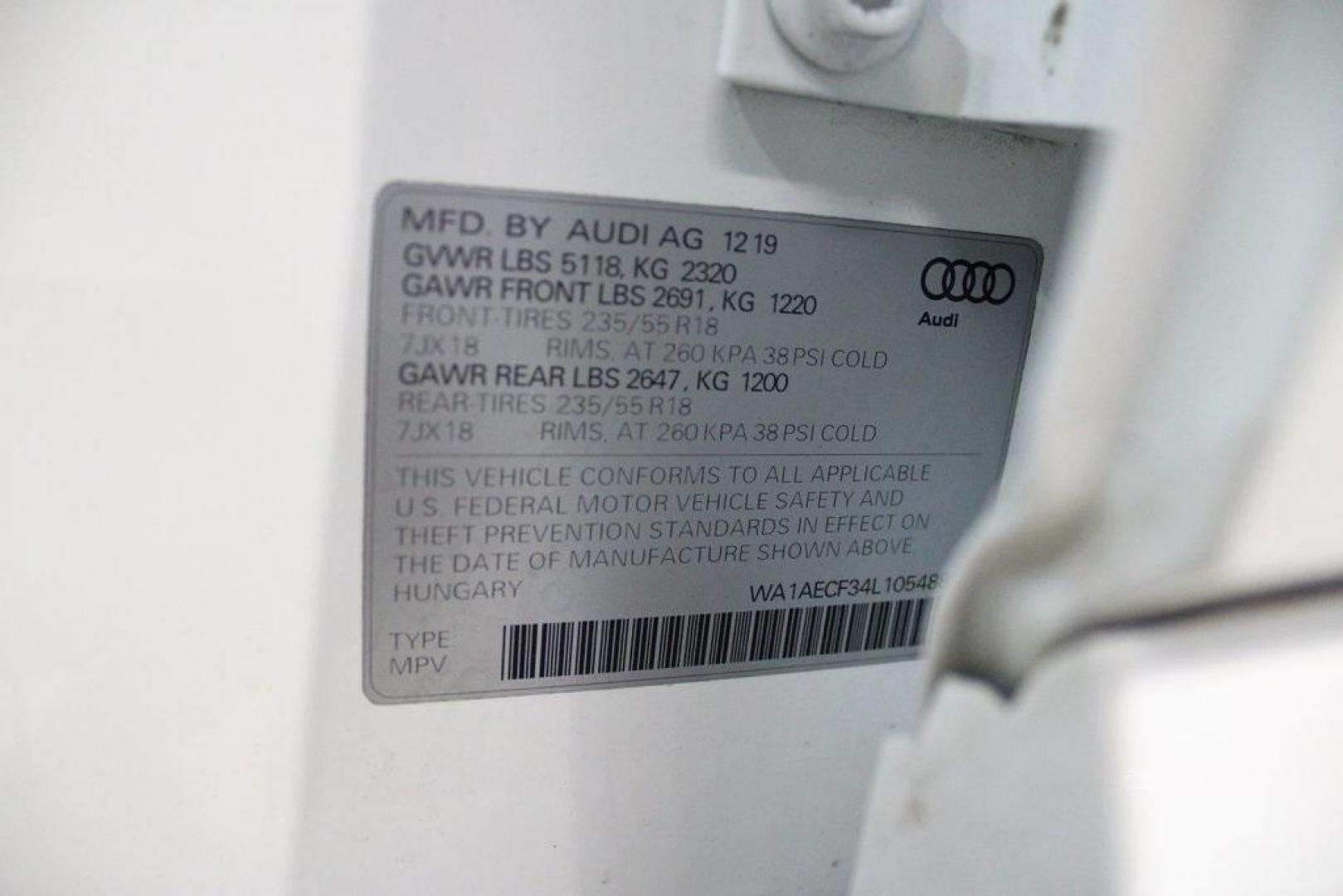 2020 White /Black Audi Q3 Premium (WA1AECF34L1) with an 2.0L 4-Cylinder TFSI engine, Automatic transmission, located at 15300 Midway Rd., Addison, TX, 75001, (972) 702-0011, 32.958321, -96.838074 - HOME OF THE NO HAGGLE PRICE - WHOLESALE PRICES TO THE PUBLIC!! Q3 Premium quattro, 4D Sport Utility, 2.0L 4-Cylinder TFSI, 8-Speed Automatic with Tiptronic, quattro, White, Leather.<br><br>White 2020 Audi Q3 Premium<br><br>19/27 City/Highway MPG<br><br>Awards:<br> * 2020 KBB.com Best Buy Awards<br> - Photo#33