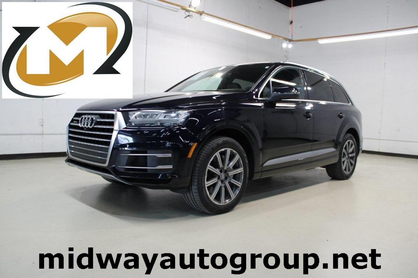 2017 Ink Blue Metallic /Cedar Brown Audi Q7 3.0T Premium Plus (WA1LAAF71HD) with an 3.0L TFSI V6 DOHC engine, Automatic transmission, located at 15300 Midway Rd., Addison, TX, 75001, (972) 702-0011, 32.958321, -96.838074 - Photo#0