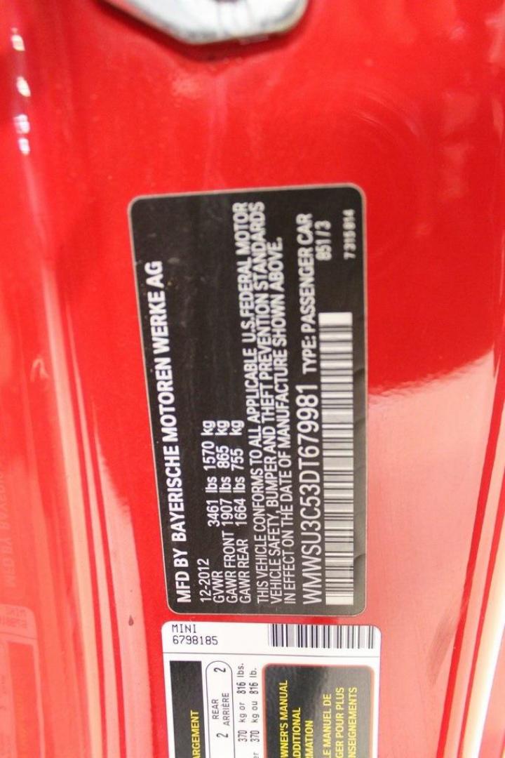 2013 Chili Red /Carbon Black MINI Cooper Base (WMWSU3C53DT) with an 1.6L I4 DOHC 16V engine, Automatic transmission, located at 15300 Midway Rd., Addison, TX, 75001, (972) 702-0011, 32.958321, -96.838074 - Photo#25