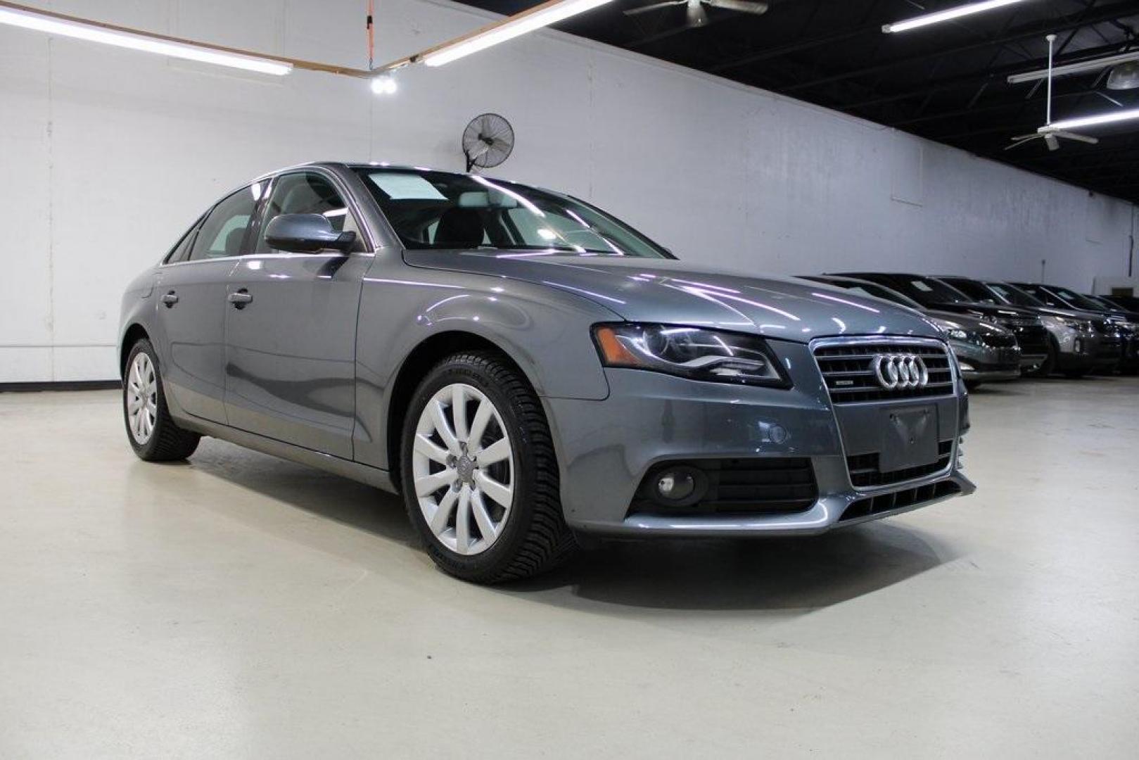 2012 Monsoon Gray Metallic /Black Audi A4 2.0T Premium (WAUBFAFL2CN) with an 2.0L 4-Cylinder TFSI DOHC engine, Automatic transmission, located at 15300 Midway Rd., Addison, TX, 75001, (972) 702-0011, 32.958321, -96.838074 - HOME OF THE NO HAGGLE PRICE - WHOLESALE PRICES TO THE PUBLIC!! A4 2.0T Premium quattro, 4D Sedan, 2.0L 4-Cylinder TFSI DOHC, 8-Speed Automatic with Tiptronic, quattro, Gray, Black Leather.<br><br>Gray 2012 Audi A4 2.0T Premium<br><br>Recent Arrival! 21/29 City/Highway MPG<br><br>Awards:<br> * 2012 - Photo#1