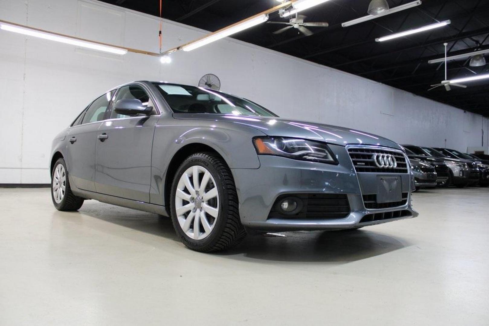 2012 Monsoon Gray Metallic /Black Audi A4 2.0T Premium (WAUBFAFL2CN) with an 2.0L 4-Cylinder TFSI DOHC engine, Automatic transmission, located at 15300 Midway Rd., Addison, TX, 75001, (972) 702-0011, 32.958321, -96.838074 - HOME OF THE NO HAGGLE PRICE - WHOLESALE PRICES TO THE PUBLIC!! A4 2.0T Premium quattro, 4D Sedan, 2.0L 4-Cylinder TFSI DOHC, 8-Speed Automatic with Tiptronic, quattro, Gray, Black Leather.<br><br>Gray 2012 Audi A4 2.0T Premium<br><br>Recent Arrival! 21/29 City/Highway MPG<br><br>Awards:<br> * 2012 - Photo#2