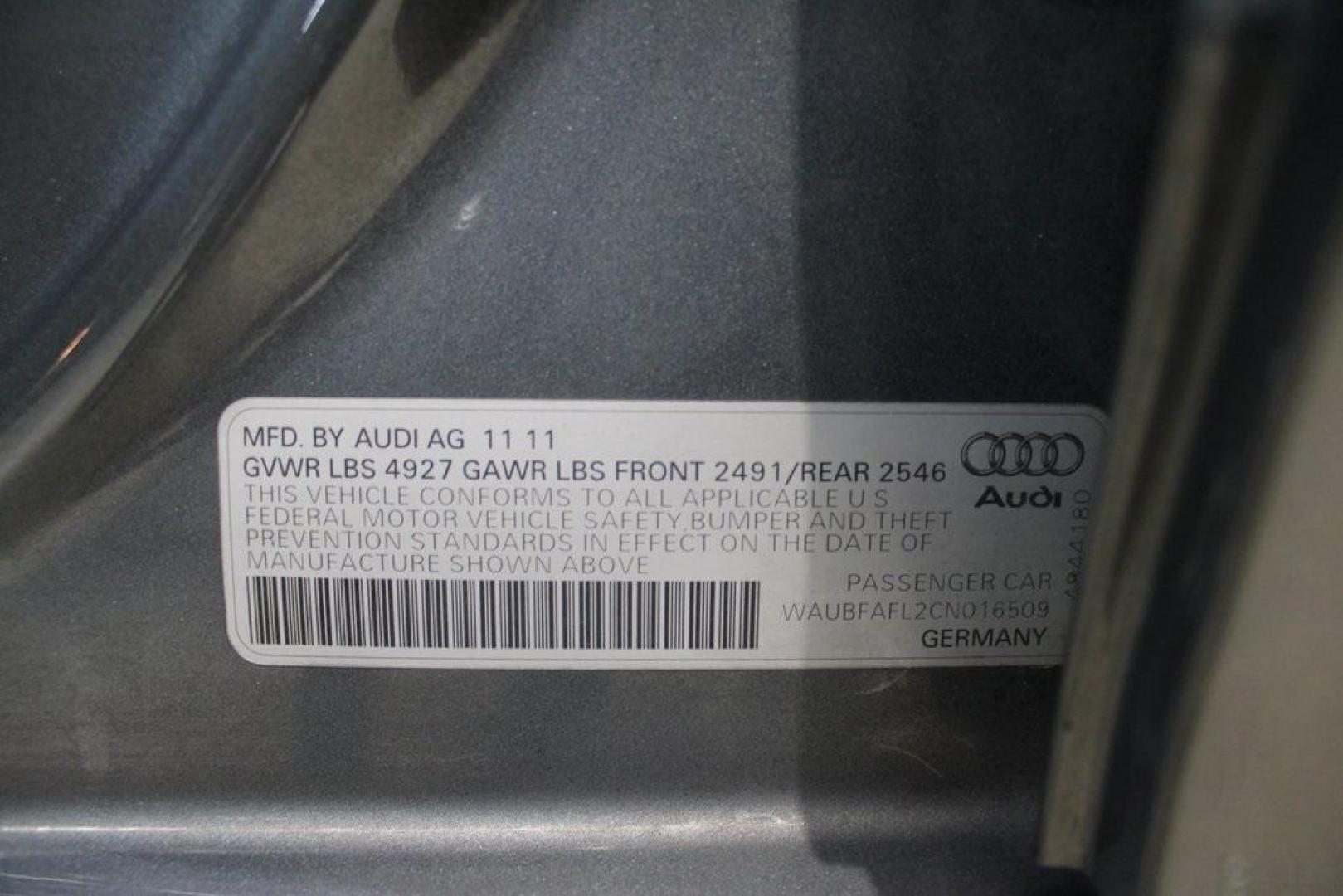 2012 Monsoon Gray Metallic /Black Audi A4 2.0T Premium (WAUBFAFL2CN) with an 2.0L 4-Cylinder TFSI DOHC engine, Automatic transmission, located at 15300 Midway Rd., Addison, TX, 75001, (972) 702-0011, 32.958321, -96.838074 - HOME OF THE NO HAGGLE PRICE - WHOLESALE PRICES TO THE PUBLIC!! A4 2.0T Premium quattro, 4D Sedan, 2.0L 4-Cylinder TFSI DOHC, 8-Speed Automatic with Tiptronic, quattro, Gray, Black Leather.<br><br>Gray 2012 Audi A4 2.0T Premium<br><br>Recent Arrival! 21/29 City/Highway MPG<br><br>Awards:<br> * 2012 - Photo#30