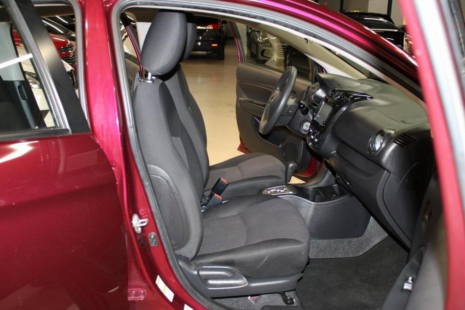 2018 Red /Dark Gray Mitsubishi Mirage ES (ML32A3HJ5JH) with an 1.2L 3-Cylinder DOHC MIVEC engine, CVT transmission, located at 15300 Midway Rd., Addison, TX, 75001, (972) 702-0011, 32.958321, -96.838074 - HOME OF THE NO HAGGLE PRICE - WHOLESALE PRICES TO THE PUBLIC!! Mirage ES, 4D Hatchback, 1.2L 3-Cylinder DOHC MIVEC, FWD, Red, Dark Gray Cloth. Odometer is 5139 miles below market average!<br><br>Red 2018 Mitsubishi Mirage ES<br><br><br>At Midway Auto Group, we strive to provide you with the best qua - Photo#13