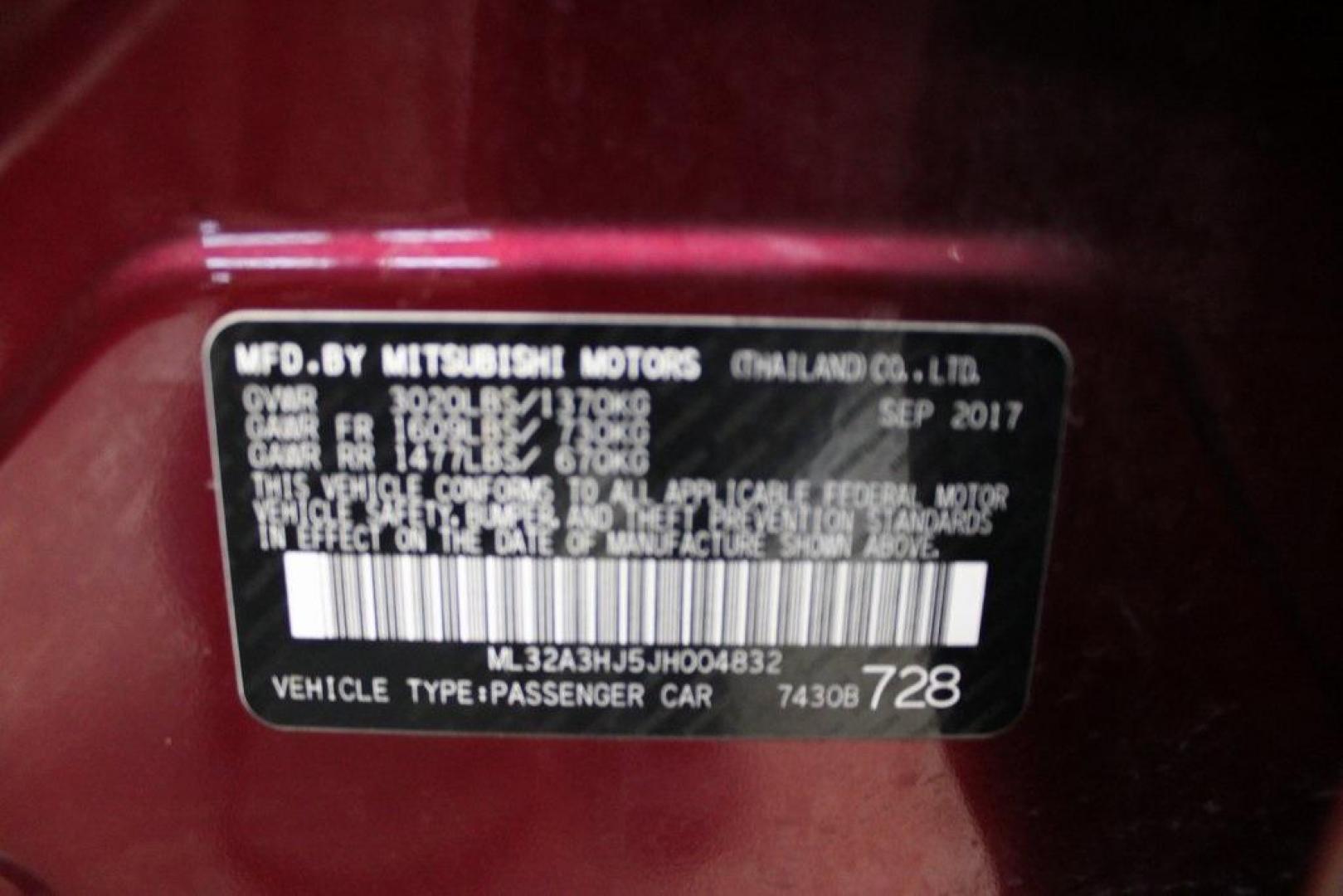 2018 Red /Dark Gray Mitsubishi Mirage ES (ML32A3HJ5JH) with an 1.2L 3-Cylinder DOHC MIVEC engine, CVT transmission, located at 15300 Midway Rd., Addison, TX, 75001, (972) 702-0011, 32.958321, -96.838074 - HOME OF THE NO HAGGLE PRICE - WHOLESALE PRICES TO THE PUBLIC!! Mirage ES, 4D Hatchback, 1.2L 3-Cylinder DOHC MIVEC, FWD, Red, Dark Gray Cloth. Odometer is 5139 miles below market average!<br><br>Red 2018 Mitsubishi Mirage ES<br><br><br>At Midway Auto Group, we strive to provide you with the best qua - Photo#25