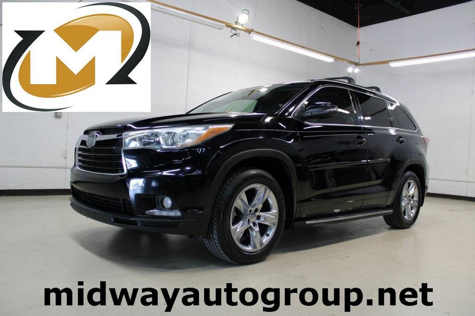 2015 Attitude Black Metallic /Black Toyota Highlander Limited Platinum V6 (5TDYKRFHXFS) with an 3.5L V6 DOHC Dual VVT-i 24V engine, Automatic transmission, located at 15300 Midway Rd., Addison, TX, 75001, (972) 702-0011, 32.958321, -96.838074 - HOME OF THE NO HAGGLE PRICE - WHOLESALE PRICES TO THE PUBLIC!! Highlander Limited Platinum V6, 4D Sport Utility, 3.5L V6 DOHC Dual VVT-i 24V, 6-Speed Automatic Electronic with Overdrive, FWD, Black, Black Leather.<br><br>Black 2015 Toyota Highlander Limited Platinum V6<br><br><br>Awards:<br> * 2015 - Photo#0