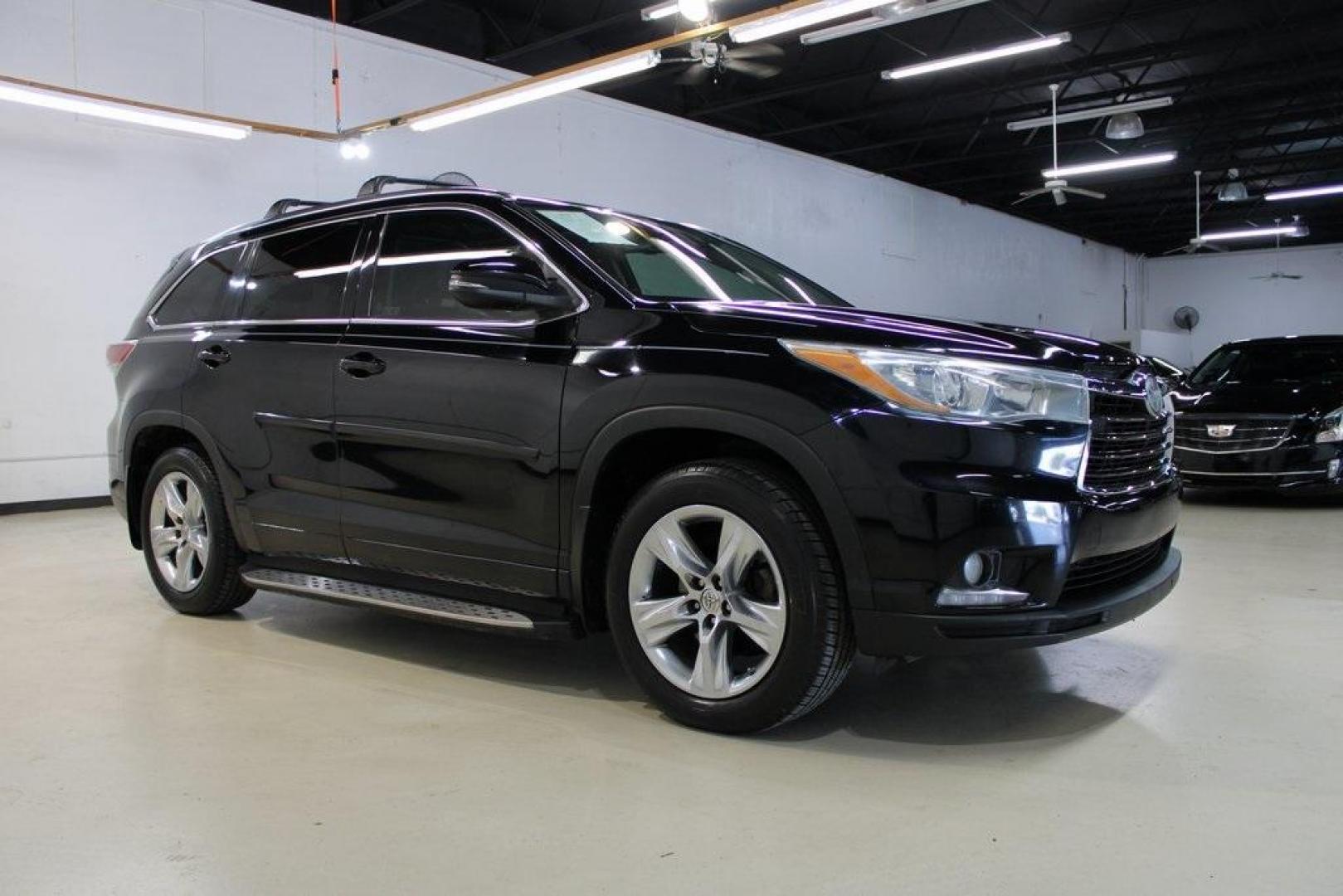 2015 Attitude Black Metallic /Black Toyota Highlander Limited Platinum V6 (5TDYKRFHXFS) with an 3.5L V6 DOHC Dual VVT-i 24V engine, Automatic transmission, located at 15300 Midway Rd., Addison, TX, 75001, (972) 702-0011, 32.958321, -96.838074 - HOME OF THE NO HAGGLE PRICE - WHOLESALE PRICES TO THE PUBLIC!! Highlander Limited Platinum V6, 4D Sport Utility, 3.5L V6 DOHC Dual VVT-i 24V, 6-Speed Automatic Electronic with Overdrive, FWD, Black, Black Leather.<br><br>Black 2015 Toyota Highlander Limited Platinum V6<br><br><br>Awards:<br> * 2015 - Photo#6