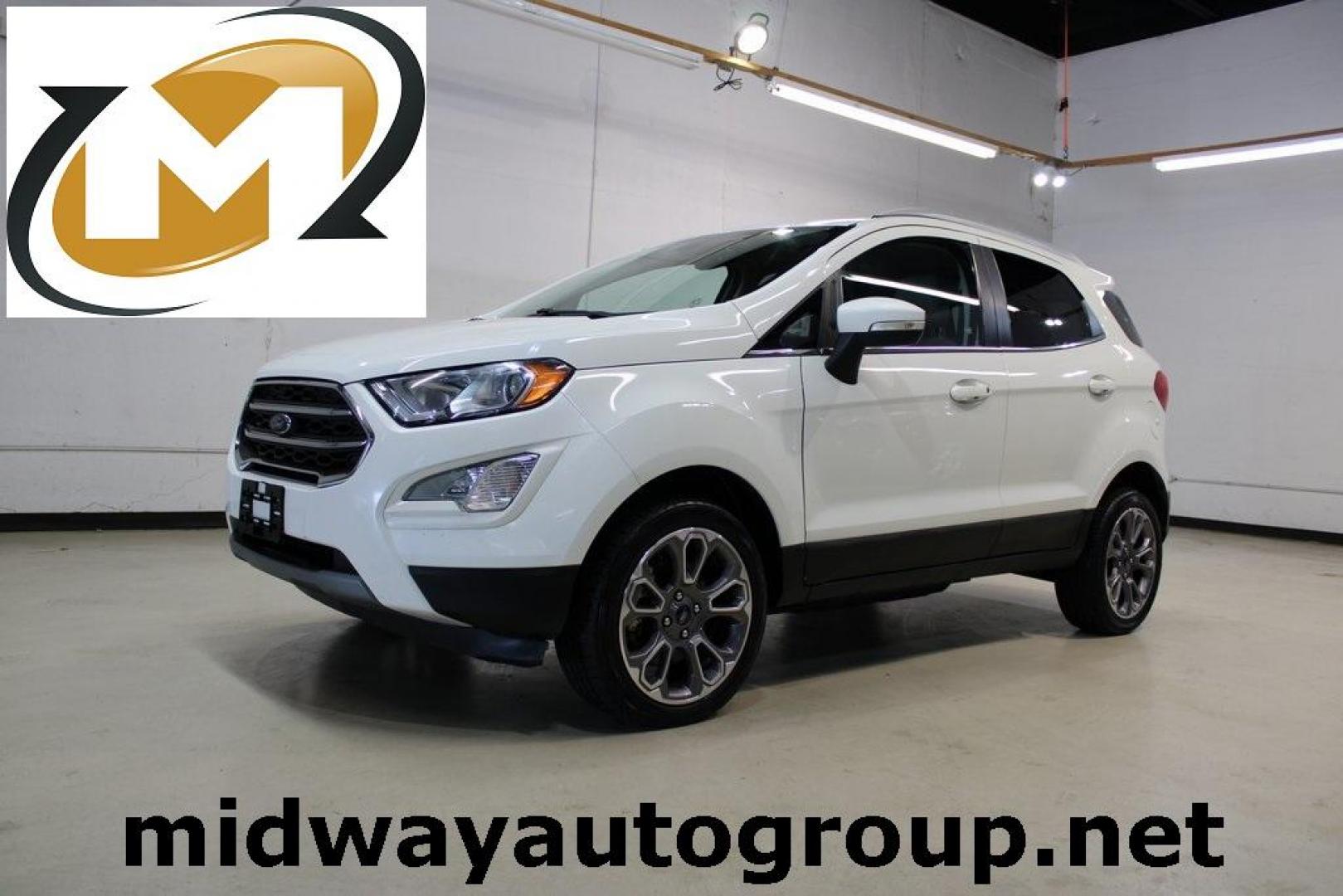 2020 White /Ebony Black Ford EcoSport Titanium (MAJ6S3KL4LC) with an 2.0L I4 Ti-VCT GDI engine, Automatic transmission, located at 15300 Midway Rd., Addison, TX, 75001, (972) 702-0011, 32.958321, -96.838074 - HOME OF THE NO HAGGLE PRICE - WHOLESALE PRICES TO THE PUBLIC!! EcoSport Titanium, 4D Sport Utility, 2.0L I4 Ti-VCT GDI, 6-Speed Automatic, 4WD, White, Ebony Black Leather.<br><br>White 2020 Ford EcoSport Titanium<br><br>Recent Arrival! 23/29 City/Highway MPG<br><br><br>At Midway Auto Group, we striv - Photo#0