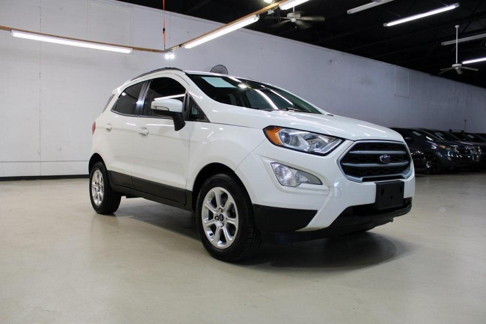 2019 Diamond White /Ebony Black Ford EcoSport SE (MAJ3S2GE8KC) with an EcoBoost 1.0L I3 GTDi DOHC Turbocharged VCT engine, Automatic transmission, located at 15300 Midway Rd., Addison, TX, 75001, (972) 702-0011, 32.958321, -96.838074 - HOME OF THE NO HAGGLE PRICE - WHOLESALE PRICES TO THE PUBLIC!! EcoSport SE, 4D Sport Utility, EcoBoost 1.0L I3 GTDi DOHC Turbocharged VCT, 6-Speed Automatic, FWD, Diamond White, Ebony Black Cloth.<br><br>Diamond White 2019 Ford EcoSport SE<br><br>Recent Arrival! 27/29 City/Highway MPG<br><br><br>At - Photo#1