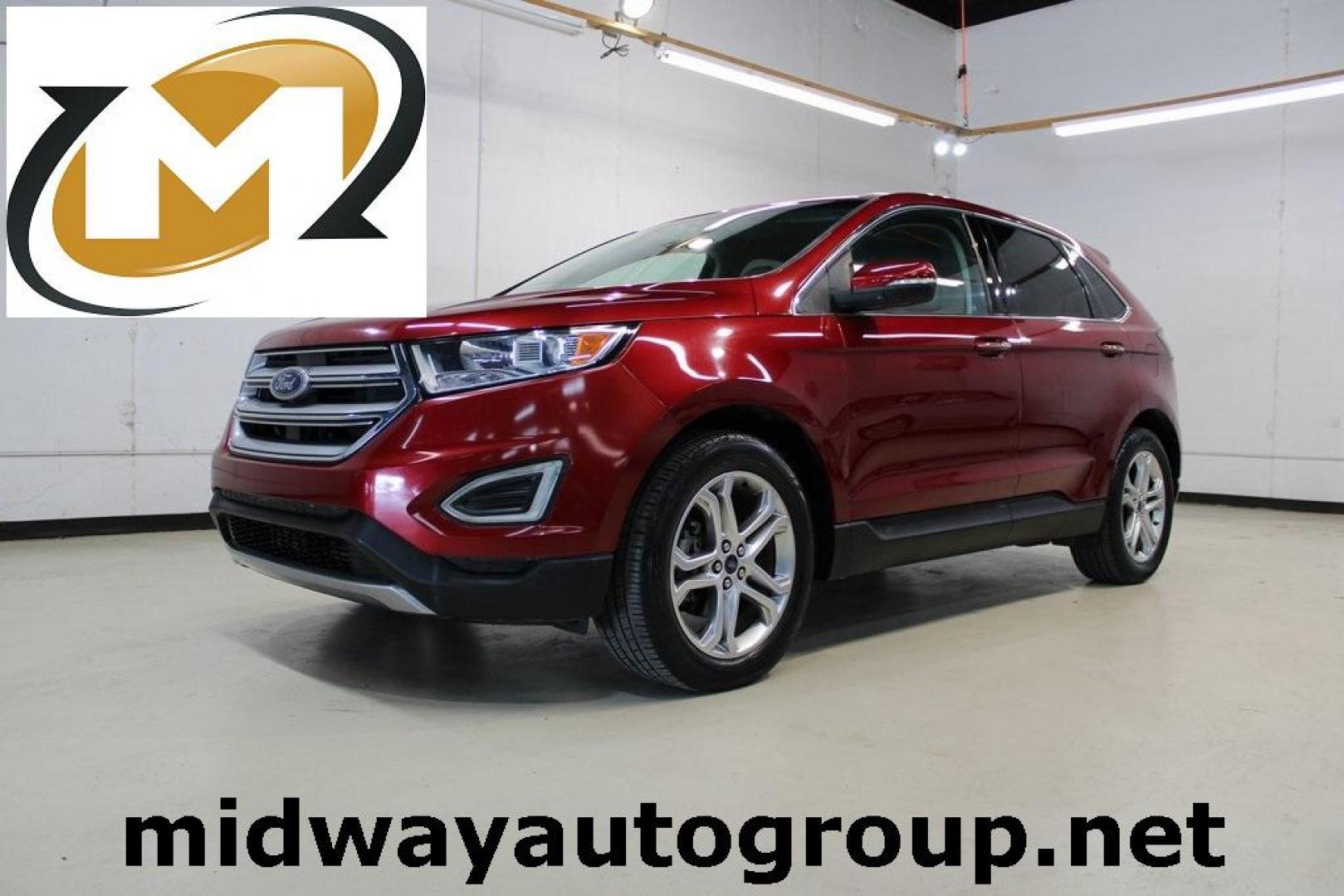 2017 Red /Ebony Ford Edge Titanium (2FMPK3K91HB) with an EcoBoost 2.0L I4 GTDi DOHC Turbocharged VCT engine, Automatic transmission, located at 15300 Midway Rd., Addison, TX, 75001, (972) 702-0011, 32.958321, -96.838074 - Photo#0