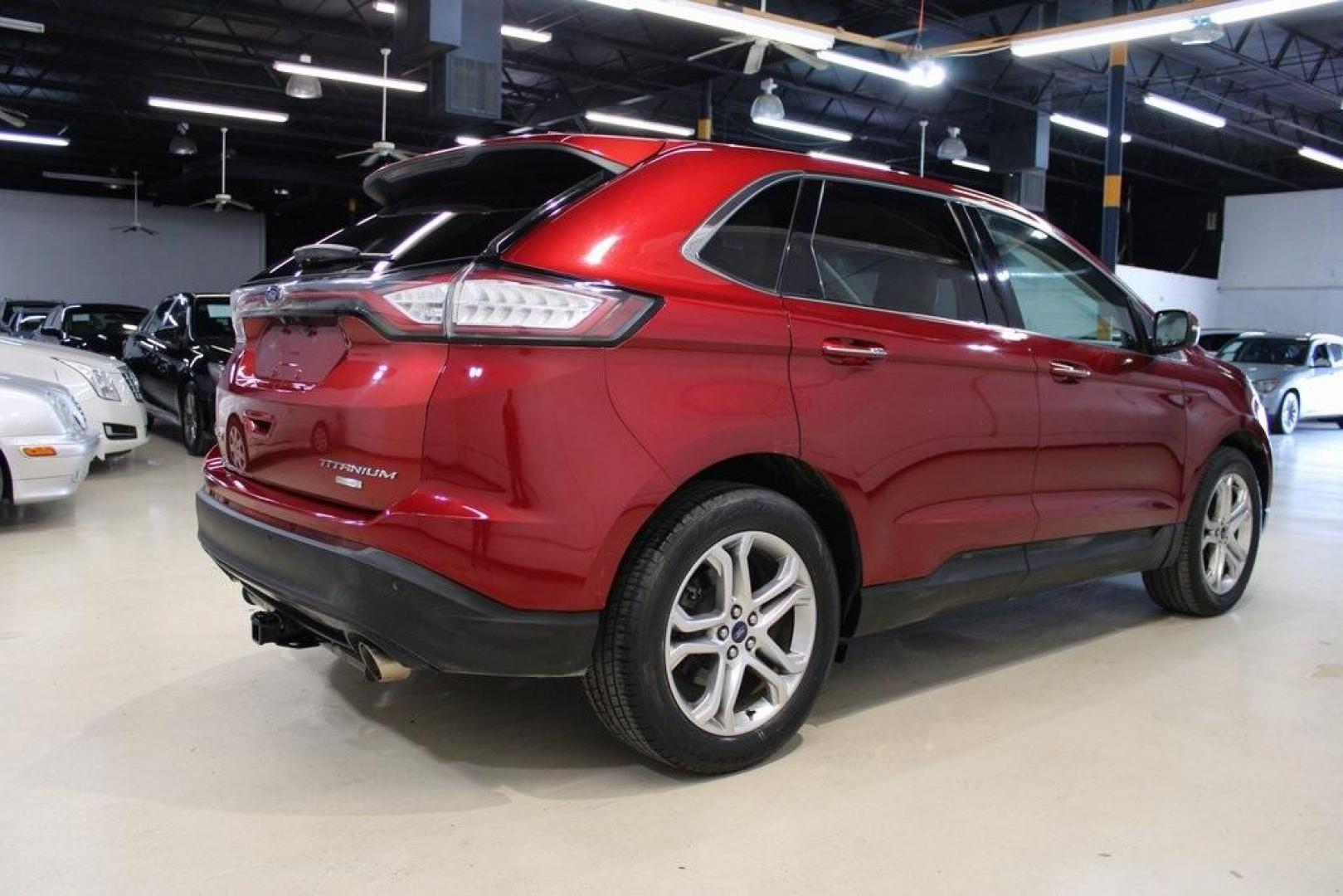 2017 Red /Ebony Ford Edge Titanium (2FMPK3K91HB) with an EcoBoost 2.0L I4 GTDi DOHC Turbocharged VCT engine, Automatic transmission, located at 15300 Midway Rd., Addison, TX, 75001, (972) 702-0011, 32.958321, -96.838074 - Photo#2