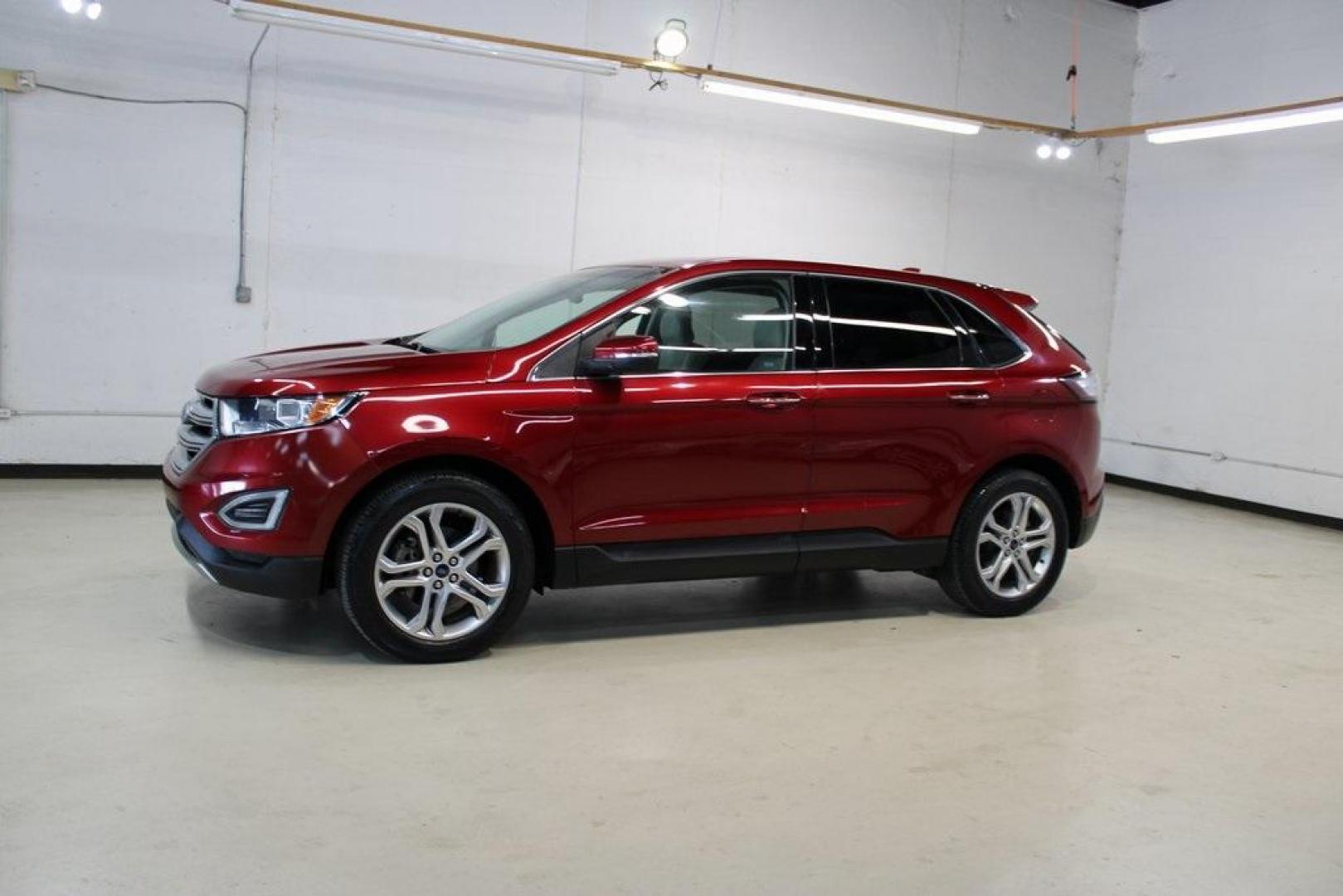 2017 Red /Ebony Ford Edge Titanium (2FMPK3K91HB) with an EcoBoost 2.0L I4 GTDi DOHC Turbocharged VCT engine, Automatic transmission, located at 15300 Midway Rd., Addison, TX, 75001, (972) 702-0011, 32.958321, -96.838074 - Photo#4