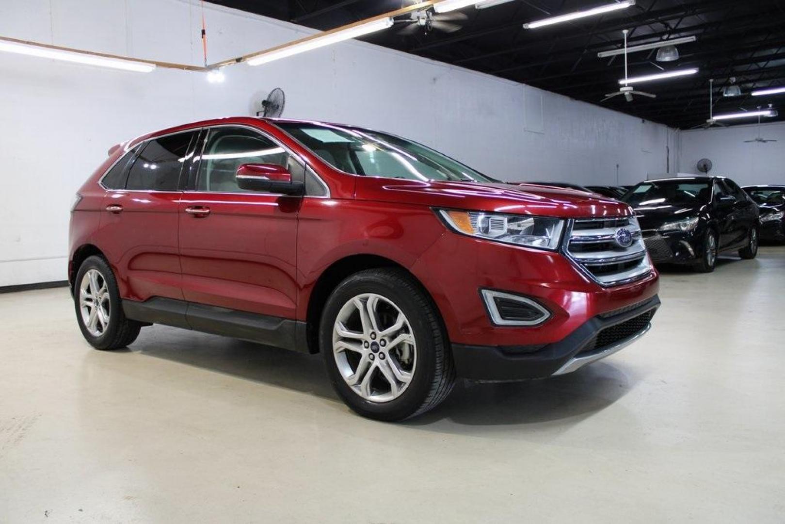 2017 Red /Ebony Ford Edge Titanium (2FMPK3K91HB) with an EcoBoost 2.0L I4 GTDi DOHC Turbocharged VCT engine, Automatic transmission, located at 15300 Midway Rd., Addison, TX, 75001, (972) 702-0011, 32.958321, -96.838074 - Photo#7