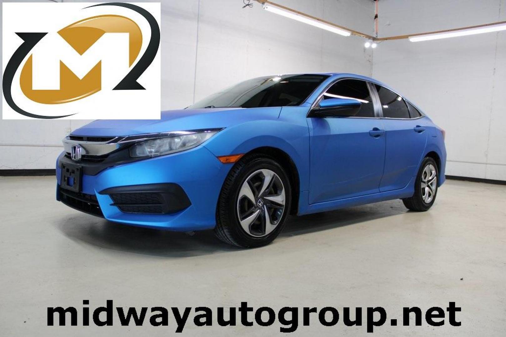 2016 Modern Steel Metallic /Gray Honda Civic LX (19XFC2F59GE) with an 2.0L I4 DOHC 16V i-VTEC engine, CVT transmission, located at 15300 Midway Rd., Addison, TX, 75001, (972) 702-0011, 32.958321, -96.838074 - HOME OF THE NO HAGGLE PRICE - WHOLESALE PRICES TO THE PUBLIC!! Civic LX, 4D Sedan, 2.0L I4 DOHC 16V i-VTEC, CVT, FWD, Gray, Gray Cloth.<br><br>Gray 2016 Honda Civic LX<br><br>31/41 City/Highway MPG<br><br>Awards:<br> * 2016 IIHS Top Safety Pick+ (When equipped with honda sensing) * NACTOY 2016 No - Photo#0