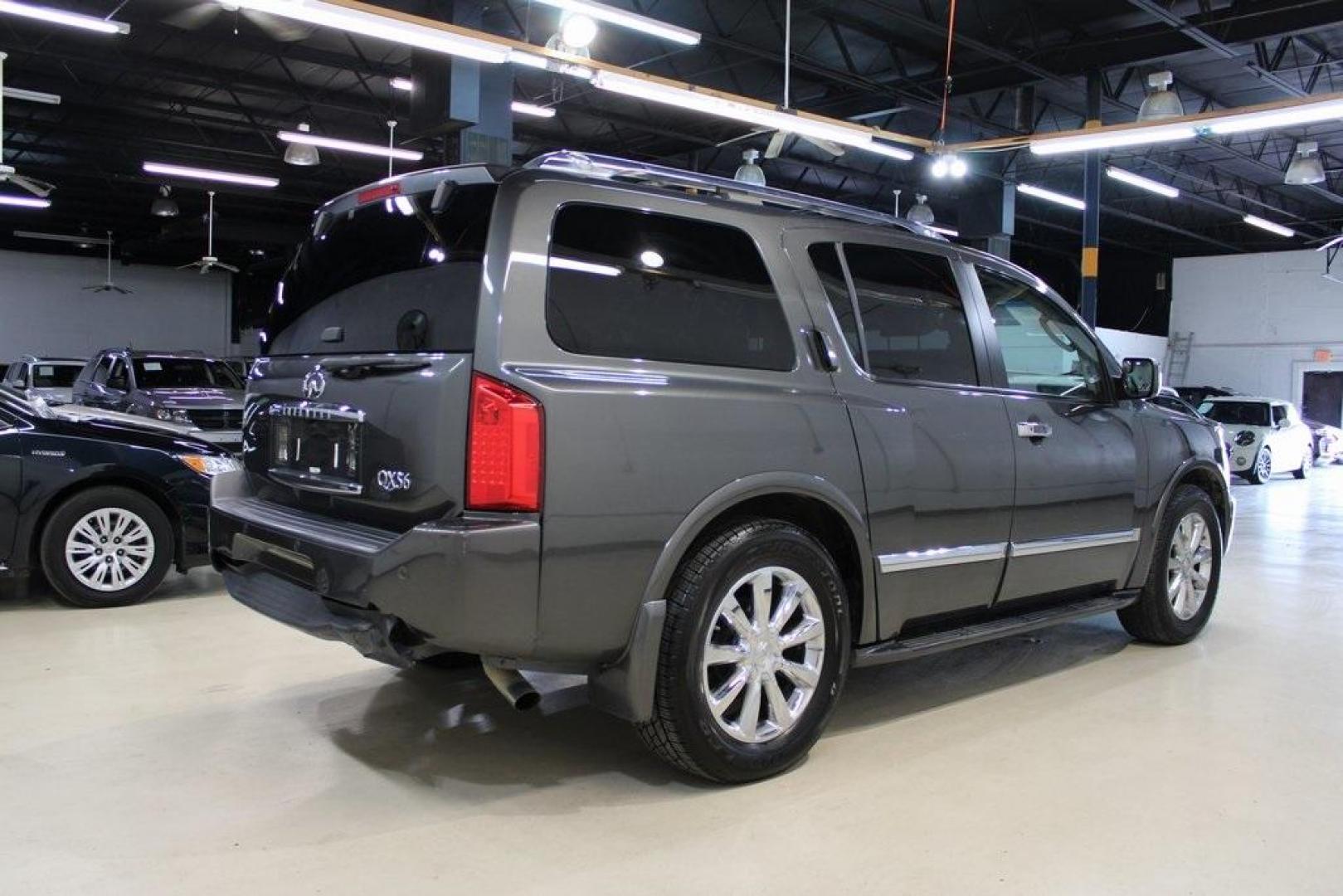 2008 Silver Graphite /Charcoal INFINITI QX56 Base (5N3AA08D08N) with an 5.6L V8 DOHC engine, Automatic transmission, located at 15300 Midway Rd., Addison, TX, 75001, (972) 702-0011, 32.958321, -96.838074 - HOME OF THE NO HAGGLE PRICE - WHOLESALE PRICES TO THE PUBLIC!! 4D Sport Utility, 5.6L V8 DOHC, 5-Speed Automatic with Overdrive, RWD, Silver Graphite, Charcoal Leather.<br><br>Silver Graphite 2008 INFINITI QX56<br><br>Recent Arrival!<br><br><br>At Midway Auto Group, we strive to provide you with the - Photo#2