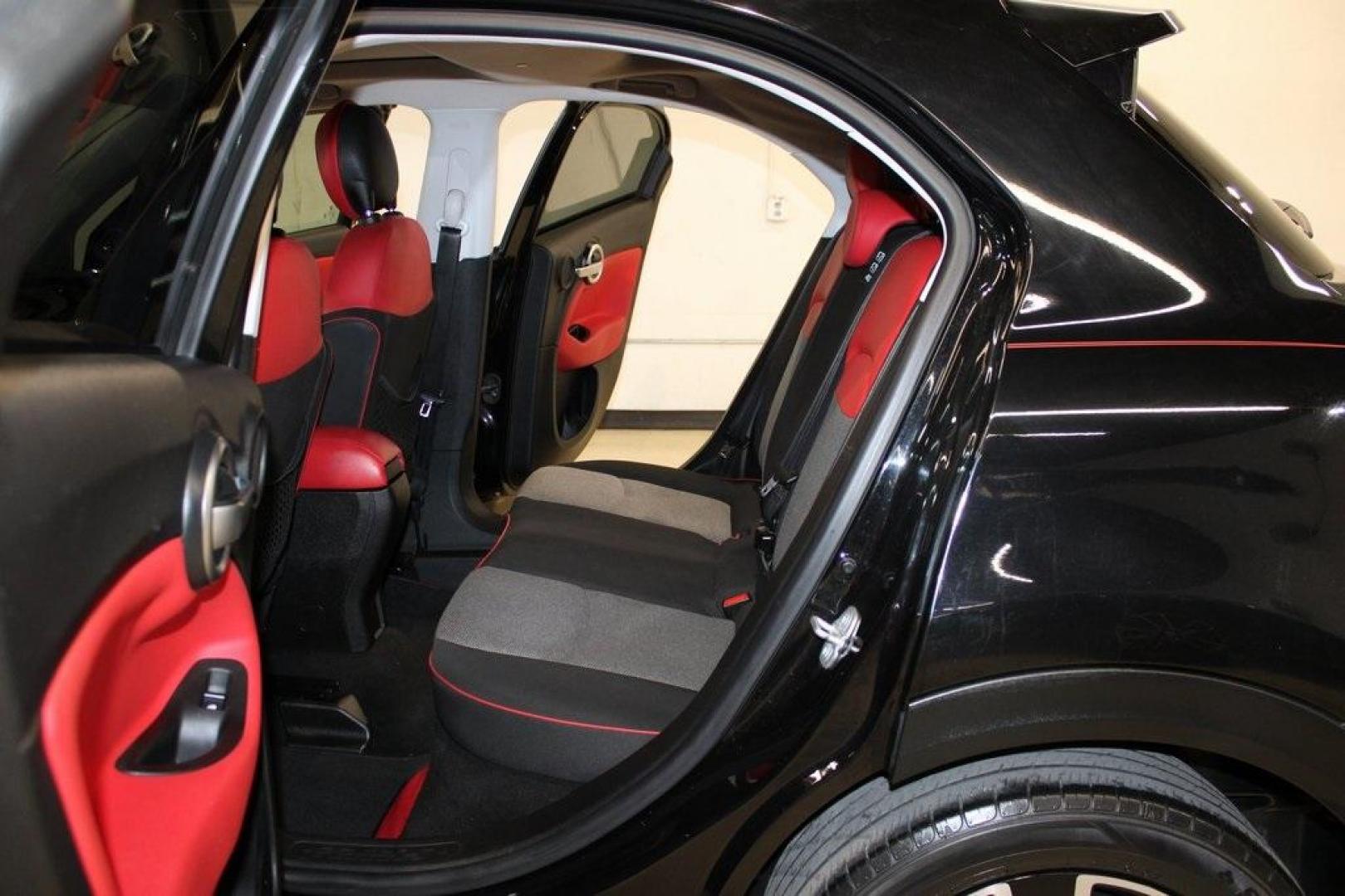 2016 Nero Cinema (Black Clear Coat) /Black/Red Fiat 500X Easy (ZFBCFXBT7GP) with an 2.4L I4 MultiAir engine, Automatic transmission, located at 15300 Midway Rd., Addison, TX, 75001, (972) 702-0011, 32.958321, -96.838074 - HOME OF THE NO HAGGLE PRICE - WHOLESALE PRICES TO THE PUBLIC!! 500X Easy, 4D Sport Utility, 2.4L I4 MultiAir, 9-Speed 948TE Automatic, FWD, Nero Cinema (Black Clear Coat), Black/Red Cloth.<br><br>Nero Cinema (Black Clear Coat) 2016 Fiat 500X Easy<br><br>Recent Arrival! 22/31 City/Highway MPG<br><br> - Photo#15