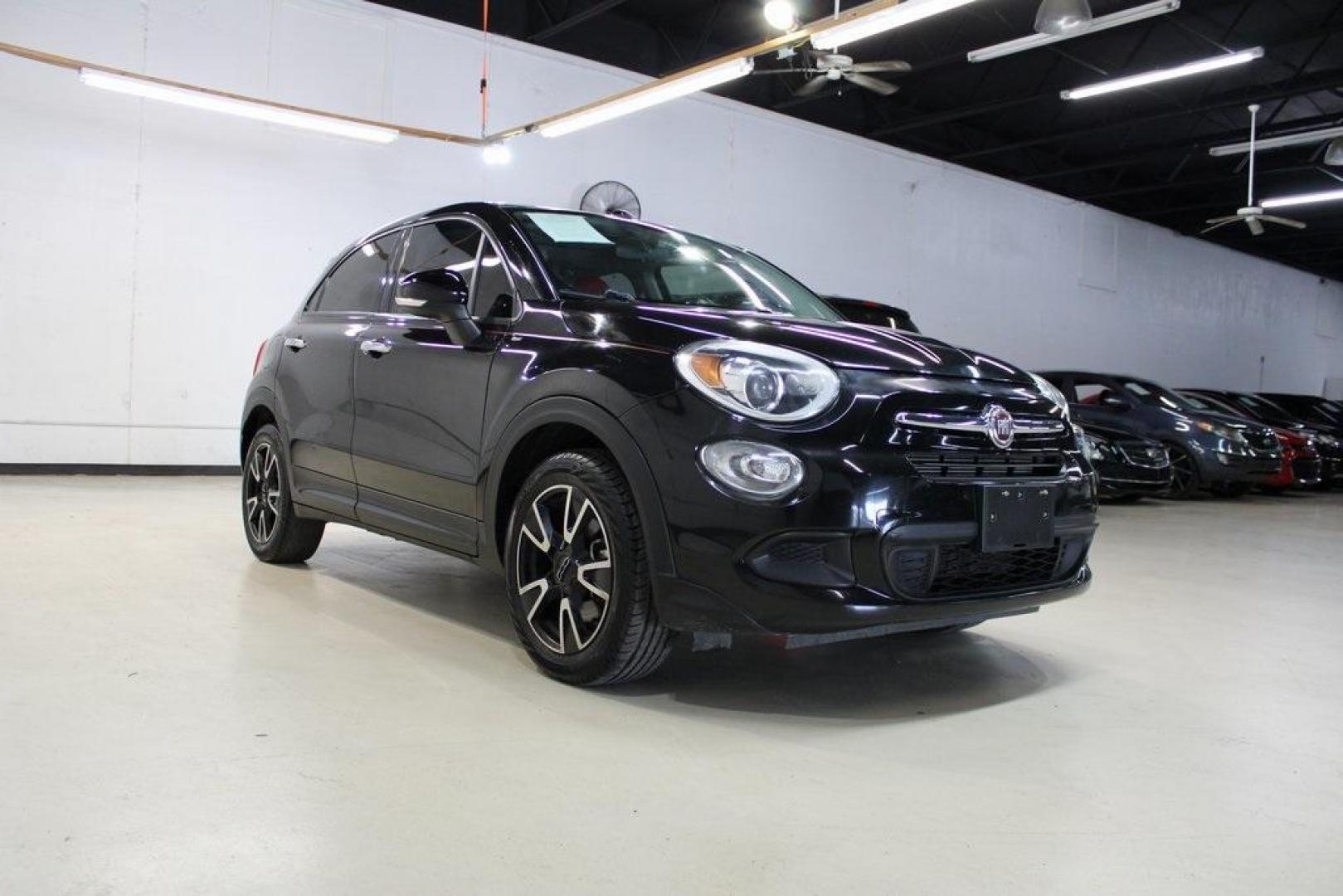 2016 Nero Cinema (Black Clear Coat) /Black/Red Fiat 500X Easy (ZFBCFXBT7GP) with an 2.4L I4 MultiAir engine, Automatic transmission, located at 15300 Midway Rd., Addison, TX, 75001, (972) 702-0011, 32.958321, -96.838074 - Photo#1