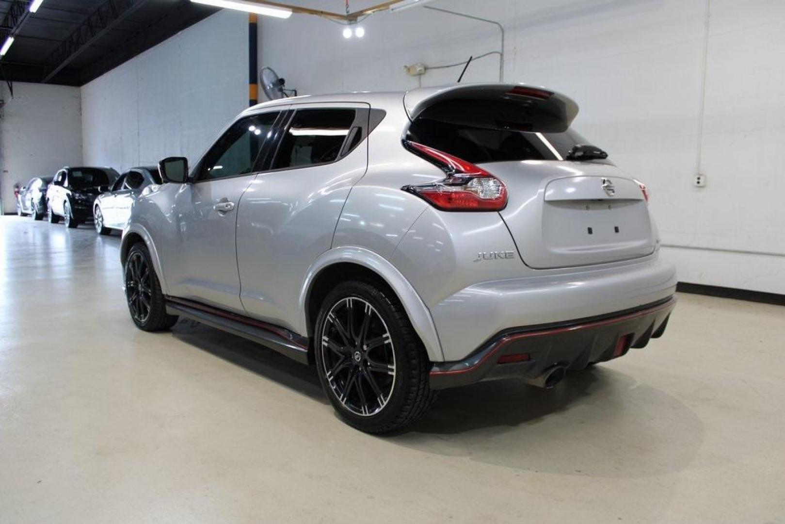 2015 Brilliant Silver /Nismo Nissan Juke NISMO (JN8AF5MVXFT) with an 1.6L I4 DOHC 16V engine, CVT transmission, located at 15300 Midway Rd., Addison, TX, 75001, (972) 702-0011, 32.958321, -96.838074 - Photo#3