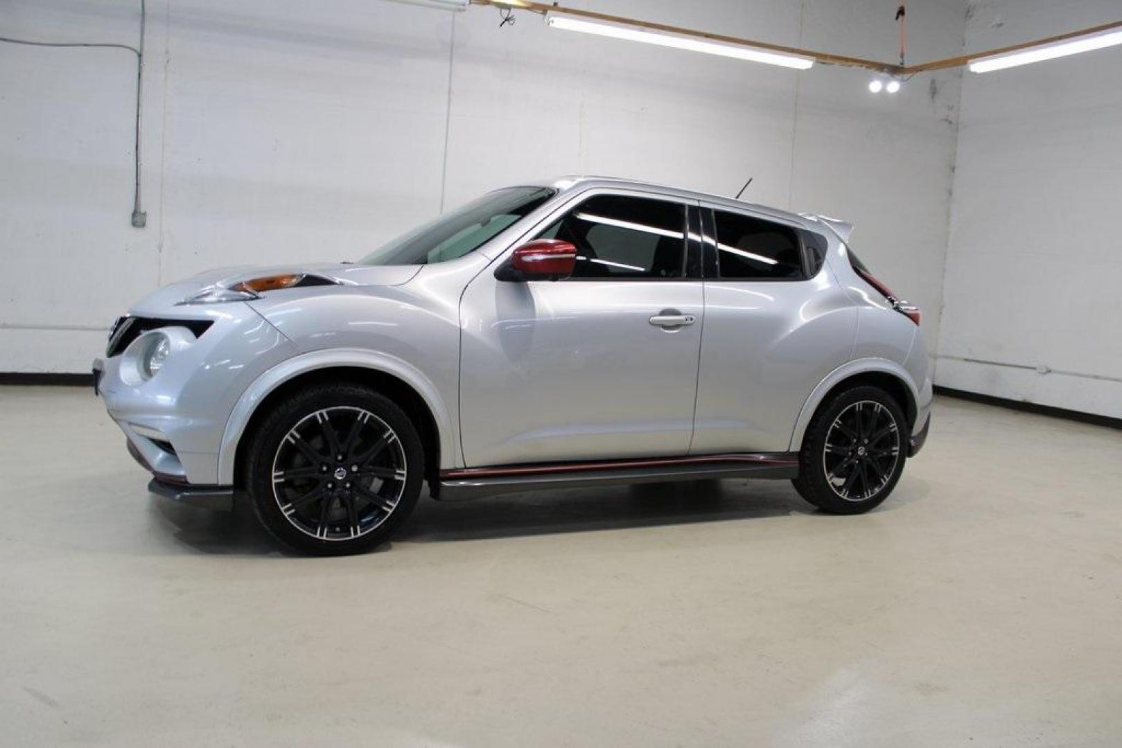 2015 Brilliant Silver /Nismo Nissan Juke NISMO (JN8AF5MVXFT) with an 1.6L I4 DOHC 16V engine, CVT transmission, located at 15300 Midway Rd., Addison, TX, 75001, (972) 702-0011, 32.958321, -96.838074 - HOME OF THE NO HAGGLE PRICE - WHOLESALE PRICES TO THE PUBLIC!! Juke NISMO, 4D Sport Utility, 1.6L I4 DOHC 16V, CVT with Xtronic, AWD, Brilliant Silver, Nismo Artificial Leather.<br><br>Brilliant Silver 2015 Nissan Juke NISMO<br><br>Recent Arrival! 26/31 City/Highway MPG<br><br><br>At Midway Auto Gro - Photo#4