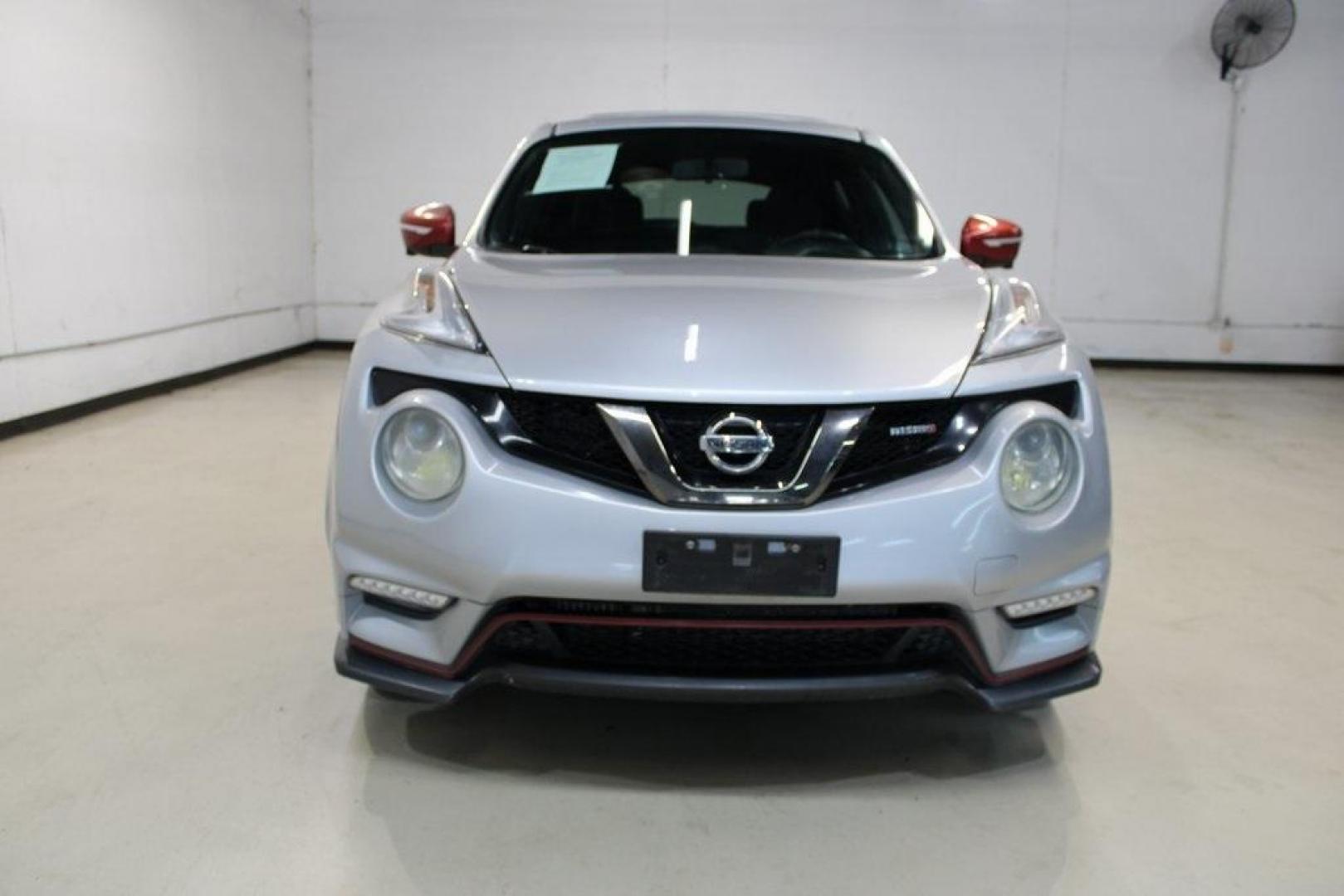 2015 Brilliant Silver /Nismo Nissan Juke NISMO (JN8AF5MVXFT) with an 1.6L I4 DOHC 16V engine, CVT transmission, located at 15300 Midway Rd., Addison, TX, 75001, (972) 702-0011, 32.958321, -96.838074 - HOME OF THE NO HAGGLE PRICE - WHOLESALE PRICES TO THE PUBLIC!! Juke NISMO, 4D Sport Utility, 1.6L I4 DOHC 16V, CVT with Xtronic, AWD, Brilliant Silver, Nismo Artificial Leather.<br><br>Brilliant Silver 2015 Nissan Juke NISMO<br><br>Recent Arrival! 26/31 City/Highway MPG<br><br><br>At Midway Auto Gro - Photo#5