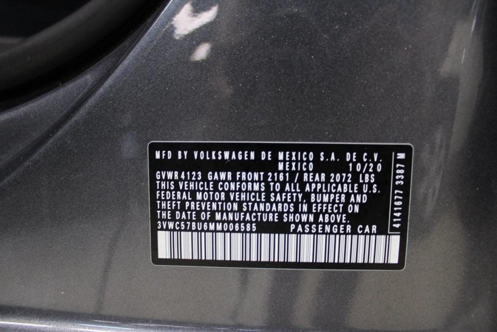 2021 Pyrite Silver Metallic /Storm Gray Volkswagen Jetta 1.4T S (3VWC57BU6MM) with an 1.4L TSI engine, Automatic transmission, located at 15300 Midway Rd., Addison, TX, 75001, (972) 702-0011, 32.958321, -96.838074 - Photo#27