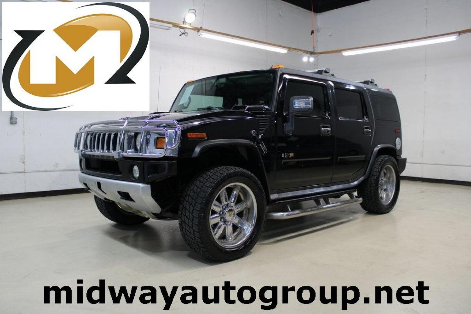 2008 Black /Ebony Hummer H2 Base (5GRGN238X8H) with an Vortec 6.2L V8 SFI engine, Automatic transmission, located at 15300 Midway Rd., Addison, TX, 75001, (972) 702-0011, 32.958321, -96.838074 - HOME OF THE NO HAGGLE PRICE - WHOLESALE PRICES TO THE PUBLIC!! 4D Sport Utility, Vortec 6.2L V8 SFI, 6-Speed Automatic HD Electronic with Overdrive, 4WD, Black, Ebony Leather.<br><br>Black 2008 Hummer H2<br><br>Recent Arrival!<br><br><br>At Midway Auto Group, we strive to provide you with the best q - Photo#0