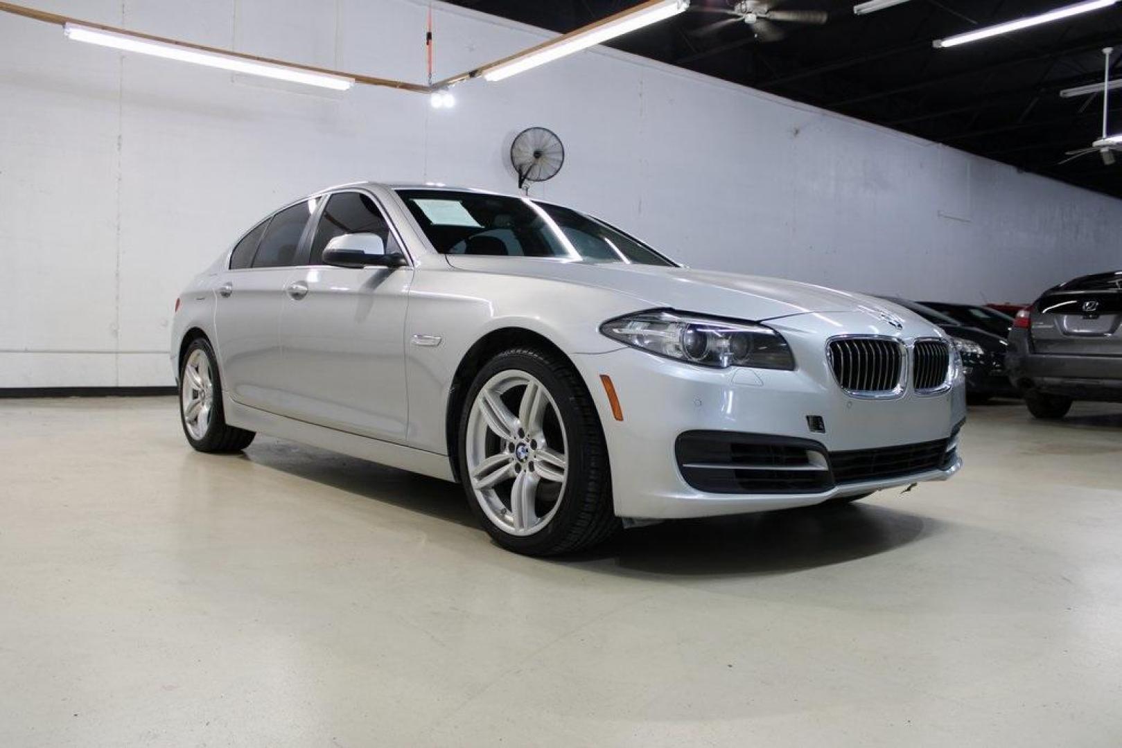 2014 Glacier Silver Metallic /Black BMW 5 Series 528i (WBA5A5C55ED) with an 2.0L I4 engine, Automatic transmission, located at 15300 Midway Rd., Addison, TX, 75001, (972) 702-0011, 32.958321, -96.838074 - HOME OF THE NO HAGGLE PRICE - WHOLESALE PRICES TO THE PUBLIC!! 528i, 4D Sedan, 2.0L I4, 8-Speed Automatic, RWD, Glacier Silver Metallic, Black Leather.<br><br>Glacier Silver Metallic 2014 BMW 5 Series 528i<br><br>23/34 City/Highway MPG<br><br><br>At Midway Auto Group, we strive to provide you with t - Photo#1