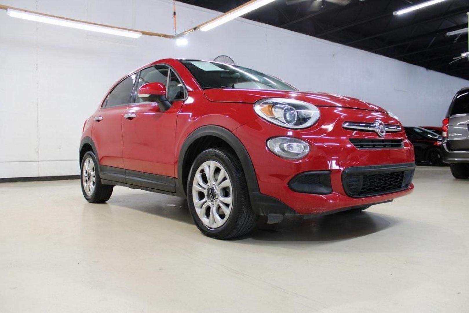 2016 Rosso Passione (Red Hypnotique Clear Coat) /Black/Gray Fiat 500X Easy (ZFBCFXBT9GP) with an 2.4L I4 MultiAir engine, Automatic transmission, located at 15300 Midway Rd., Addison, TX, 75001, (972) 702-0011, 32.958321, -96.838074 - Photo#1