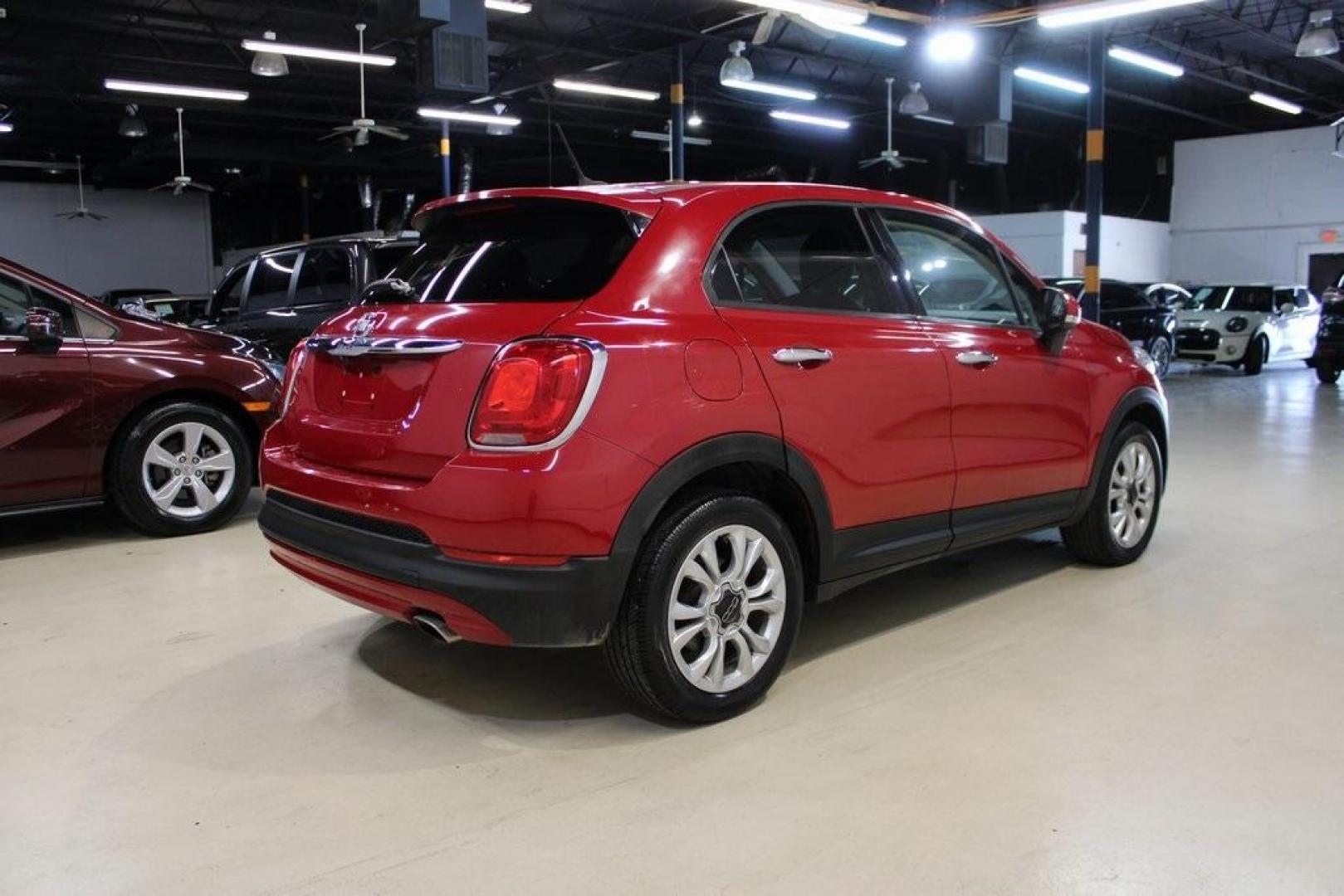 2016 Rosso Passione (Red Hypnotique Clear Coat) /Black/Gray Fiat 500X Easy (ZFBCFXBT9GP) with an 2.4L I4 MultiAir engine, Automatic transmission, located at 15300 Midway Rd., Addison, TX, 75001, (972) 702-0011, 32.958321, -96.838074 - Photo#2