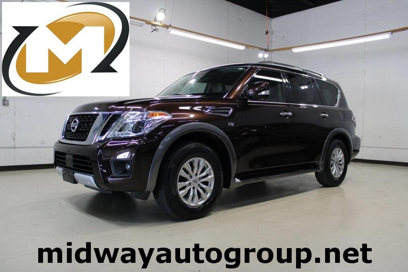 2018 Mocha Almond /Charcoal Nissan Armada SV (JN8AY2NDXJ9) with an 5.6L V8 DOHC 32V Endurance engine, Automatic transmission, located at 15300 Midway Rd., Addison, TX, 75001, (972) 702-0011, 32.958321, -96.838074 - Photo#0