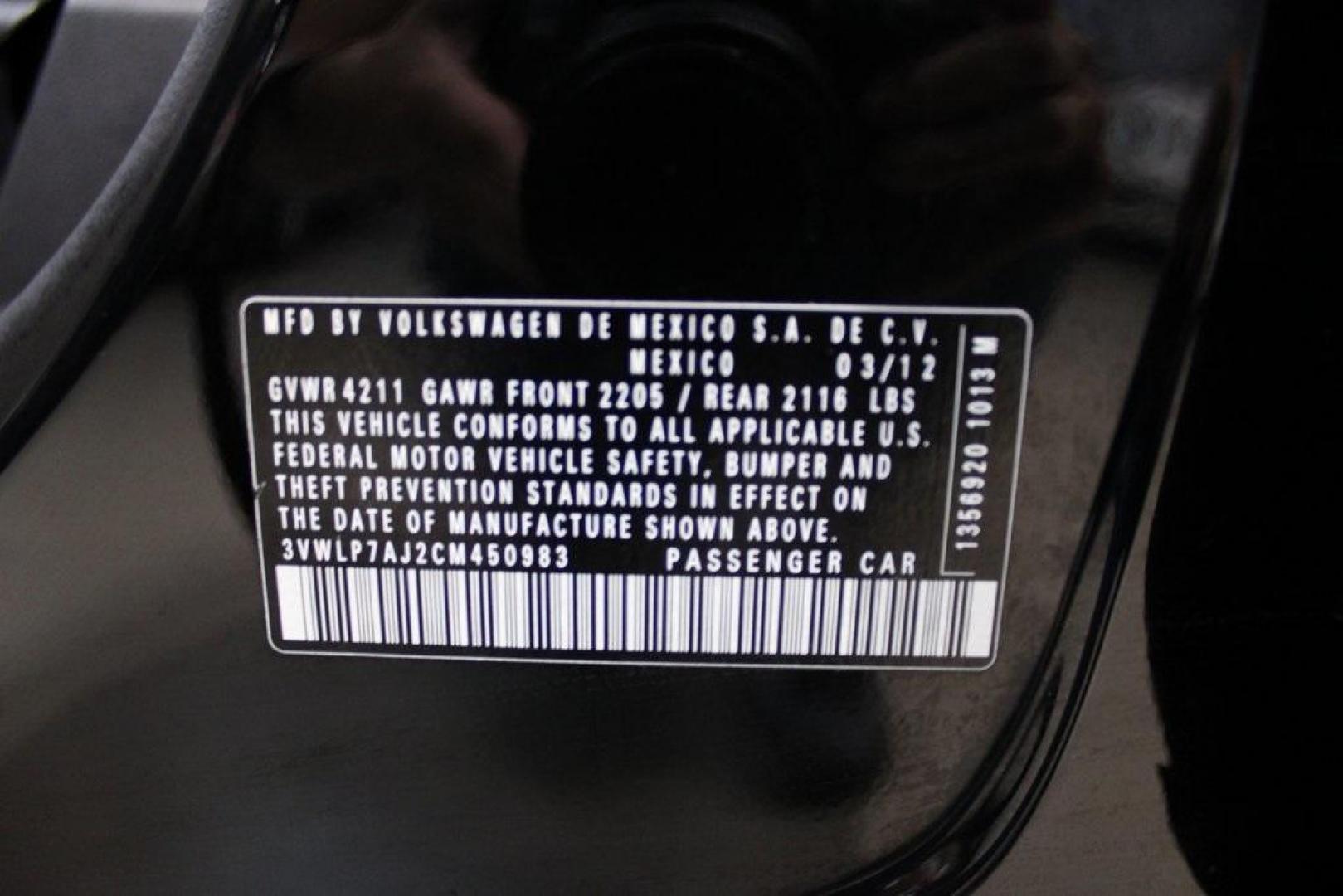 2012 Black Uni Volkswagen Jetta SEL (3VWLP7AJ2CM) with an 2.5L 5-Cylinder DOHC engine, Automatic transmission, located at 15300 Midway Rd., Addison, TX, 75001, (972) 702-0011, 32.958321, -96.838074 - Photo#25