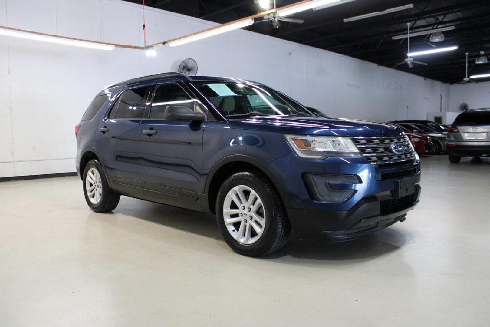 2017 Blue /Med Light Camel Ford Explorer Base (1FM5K7BHXHG) with an 2.3L I4 EcoBoost engine, Automatic transmission, located at 15300 Midway Rd., Addison, TX, 75001, (972) 702-0011, 32.958321, -96.838074 - Photo#6