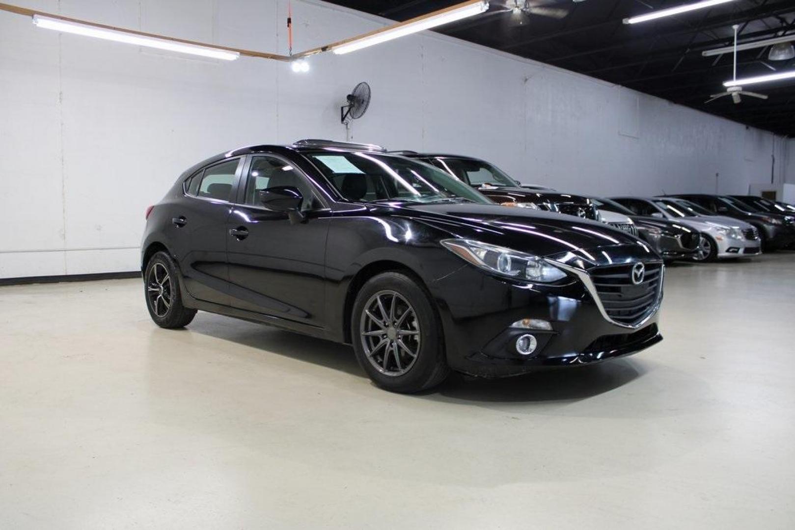 2015 Jet Black Mica /Black Mazda Mazda3 i Grand Touring (JM1BM1M77F1) with an 2.0L I4 engine, Automatic transmission, located at 15300 Midway Rd., Addison, TX, 75001, (972) 702-0011, 32.958321, -96.838074 - Photo#6