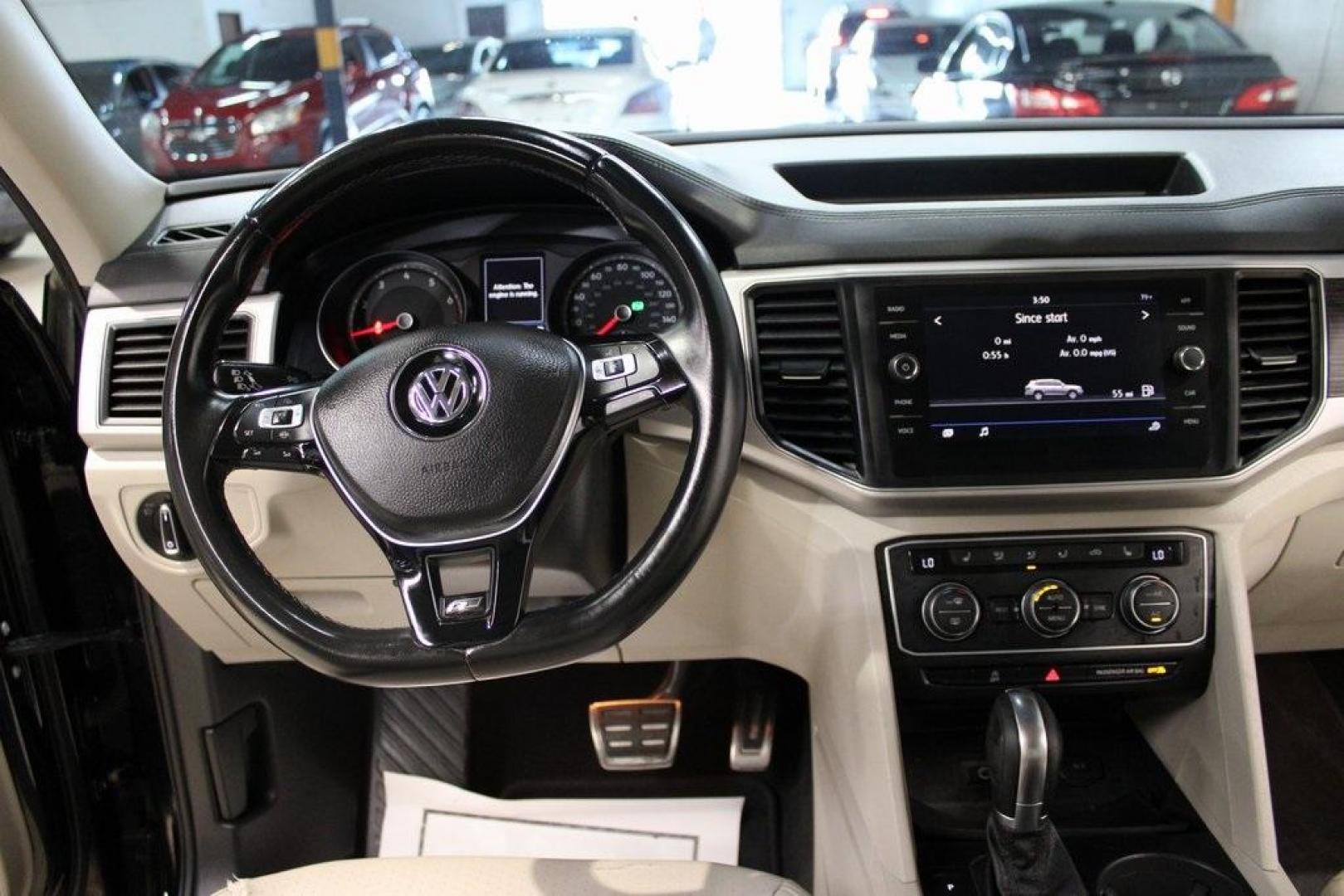 2019 Deep Black Pearl /Shetland Beige Volkswagen Atlas 3.6L V6 SE (1V2YR2CA1KC) with an 3.6L VR6 engine, Automatic transmission, located at 15300 Midway Rd., Addison, TX, 75001, (972) 702-0011, 32.958321, -96.838074 - HOME OF THE NO HAGGLE PRICE - WHOLESALE PRICES TO THE PUBLIC!! Bluetooth, Hands Free Connectivity, Navigation, Premium Audio, 3rd Row Seat, Backup Camera, Leather Seats, Premium Wheels, High Performance Tires, Power Liftgate, non smoker, Atlas 3.6L V6 SE R-Line, 4D Sport Utility, 3.6L VR6, 8-Speed A - Photo#20