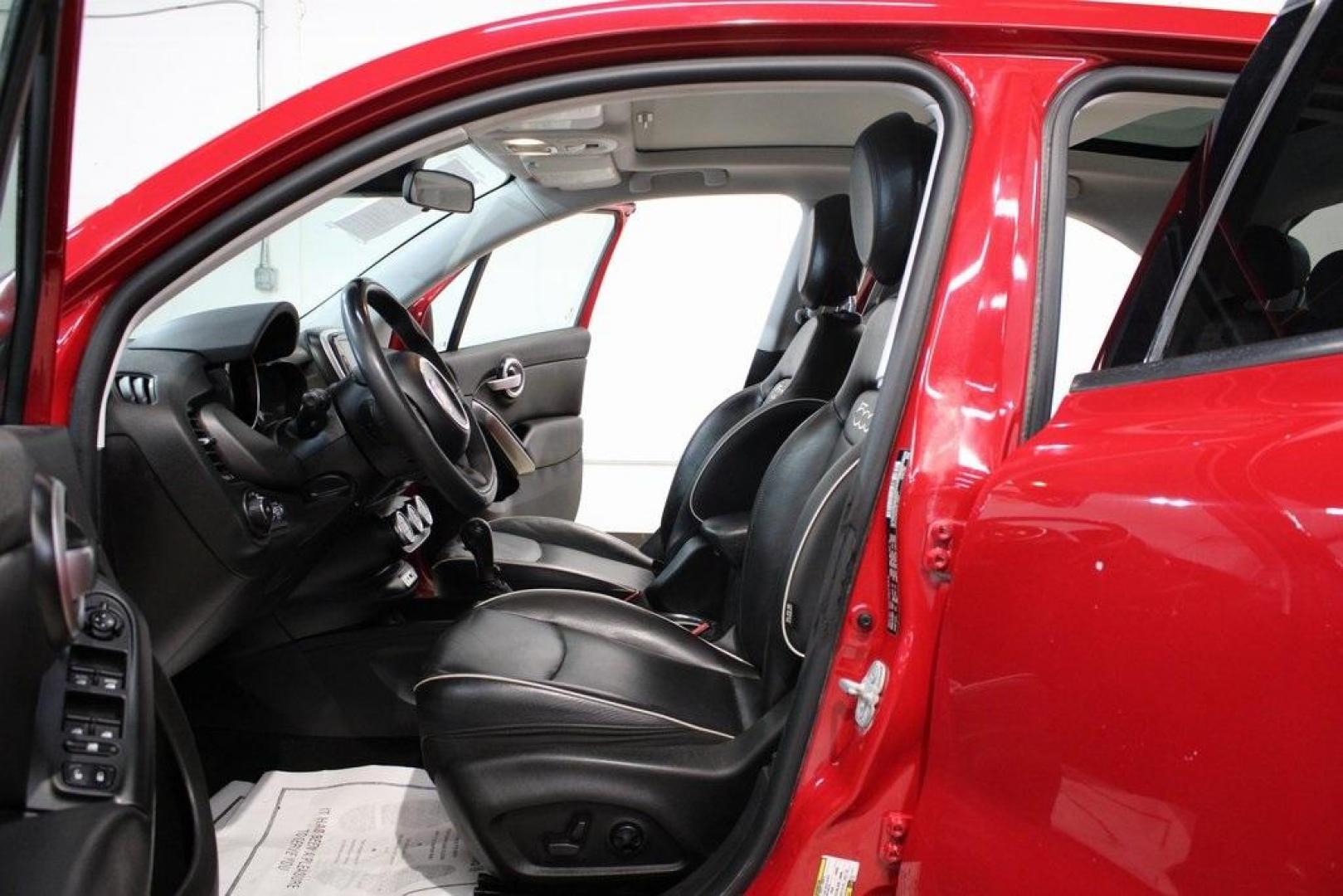 2017 Rosso Passione (Red Hypnotique Clear Coat) /Black Fiat 500X Trekking (ZFBCFXCB2HP) with an 2.4L I4 MultiAir engine, Automatic transmission, located at 15300 Midway Rd., Addison, TX, 75001, (972) 702-0011, 32.958321, -96.838074 - Photo#13