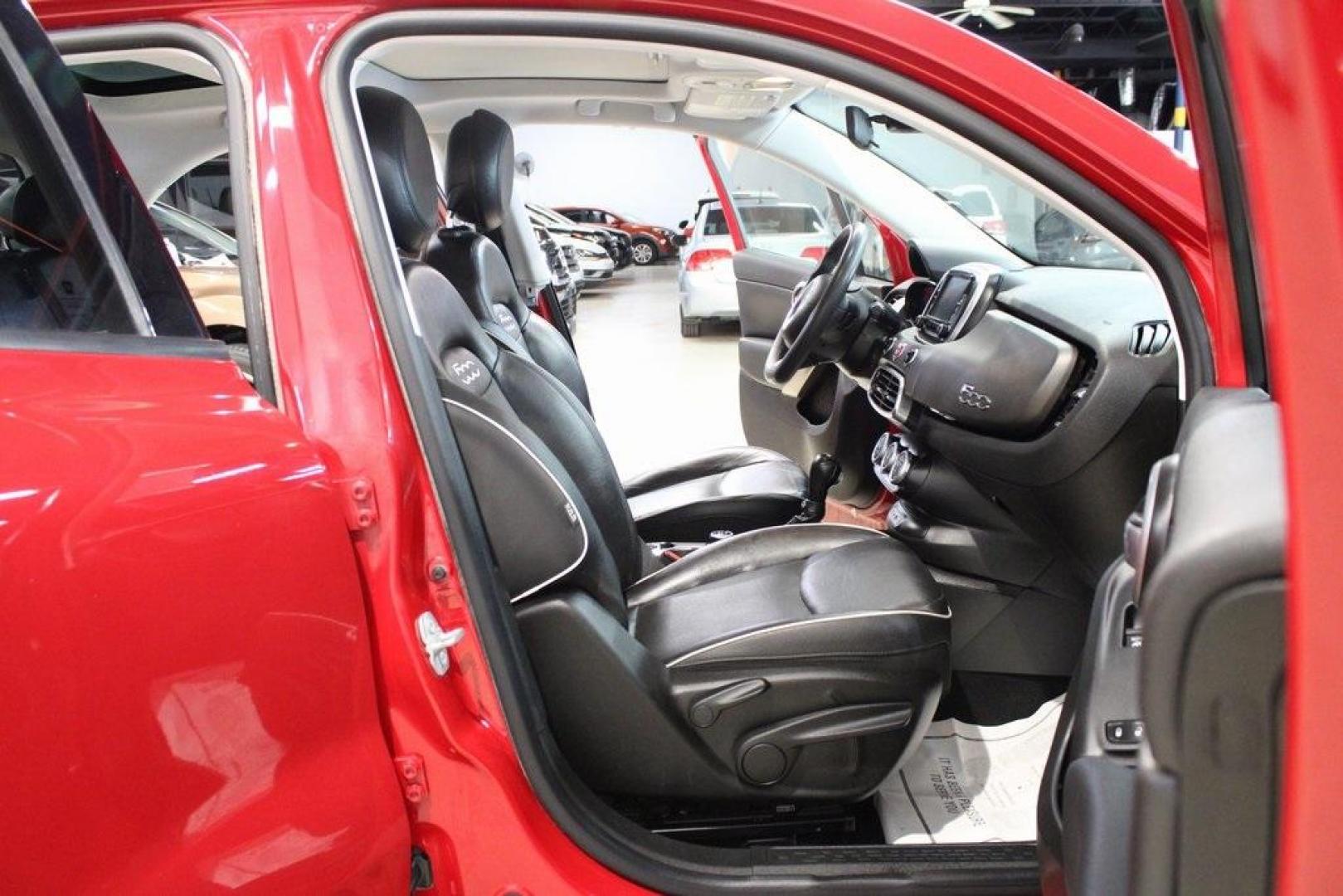 2017 Rosso Passione (Red Hypnotique Clear Coat) /Black Fiat 500X Trekking (ZFBCFXCB2HP) with an 2.4L I4 MultiAir engine, Automatic transmission, located at 15300 Midway Rd., Addison, TX, 75001, (972) 702-0011, 32.958321, -96.838074 - Photo#14