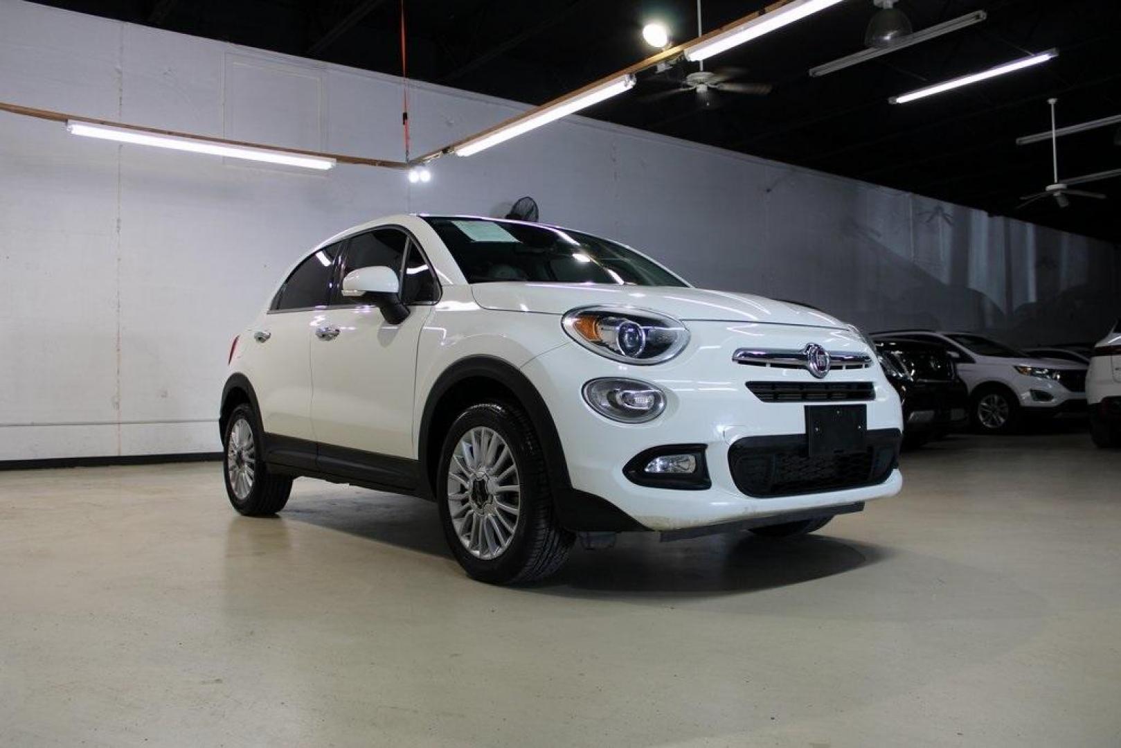 2017 Bianco Gelato (White Clear Coat) /Lt Pebble Beige/Dk Slate Fiat 500X Lounge (ZFBCFXDB4HP) with an 2.4L I4 MultiAir engine, Automatic transmission, located at 15300 Midway Rd., Addison, TX, 75001, (972) 702-0011, 32.958321, -96.838074 - Photo#1