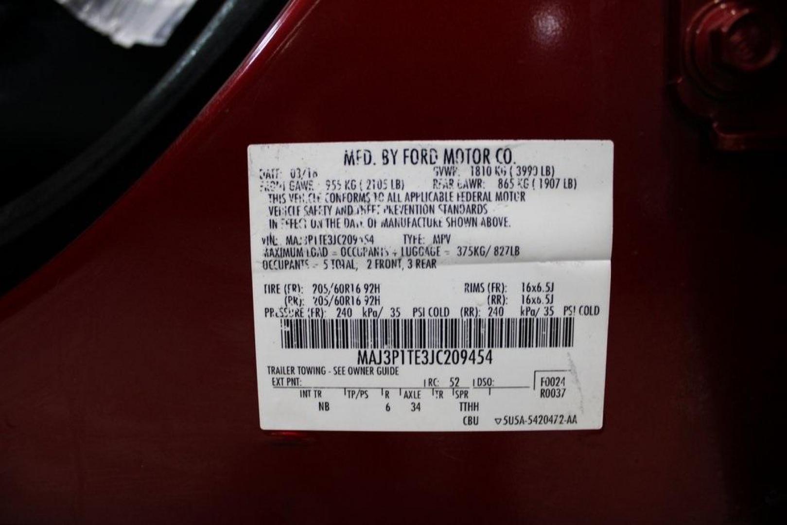 2018 Ruby Red /Ebony Black Ford EcoSport SE (MAJ3P1TE3JC) with an EcoBoost 1.0L I3 GTDi DOHC Turbocharged VCT engine, Automatic transmission, located at 15300 Midway Rd., Addison, TX, 75001, (972) 702-0011, 32.958321, -96.838074 - Photo#31