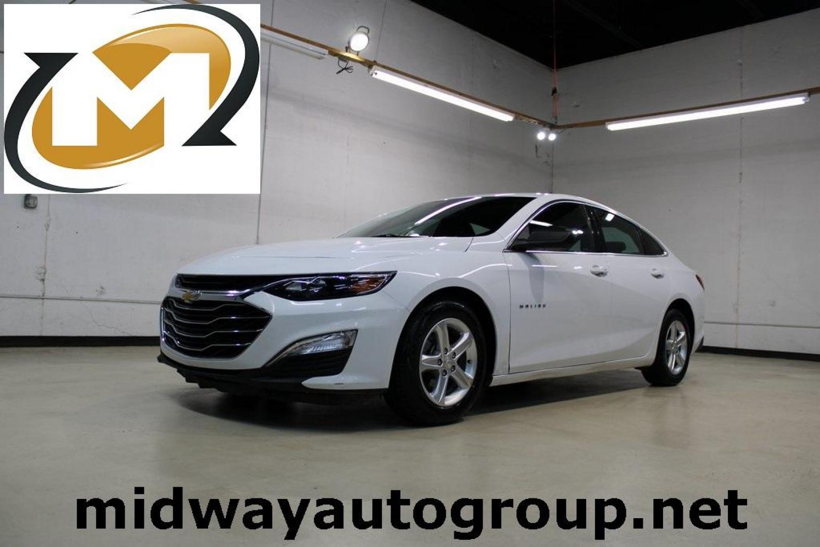 2021 Summit White /Jet Black Chevrolet Malibu LS (1G1ZB5ST5MF) with an 1.5L DOHC engine, CVT transmission, located at 15300 Midway Rd., Addison, TX, 75001, (972) 702-0011, 32.958321, -96.838074 - Photo#0